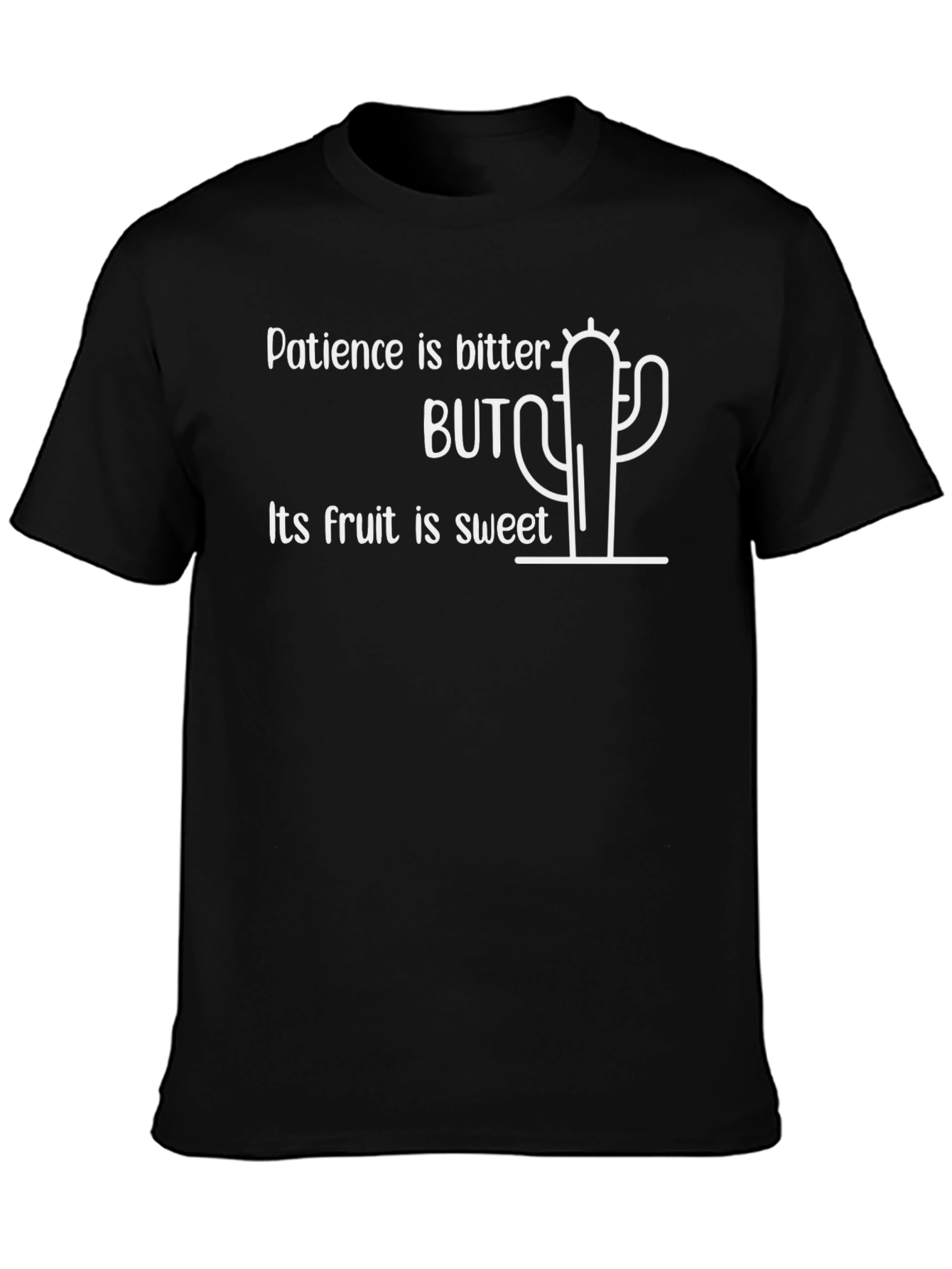 Patience is Bitter Cactus Graphic Tee - Black