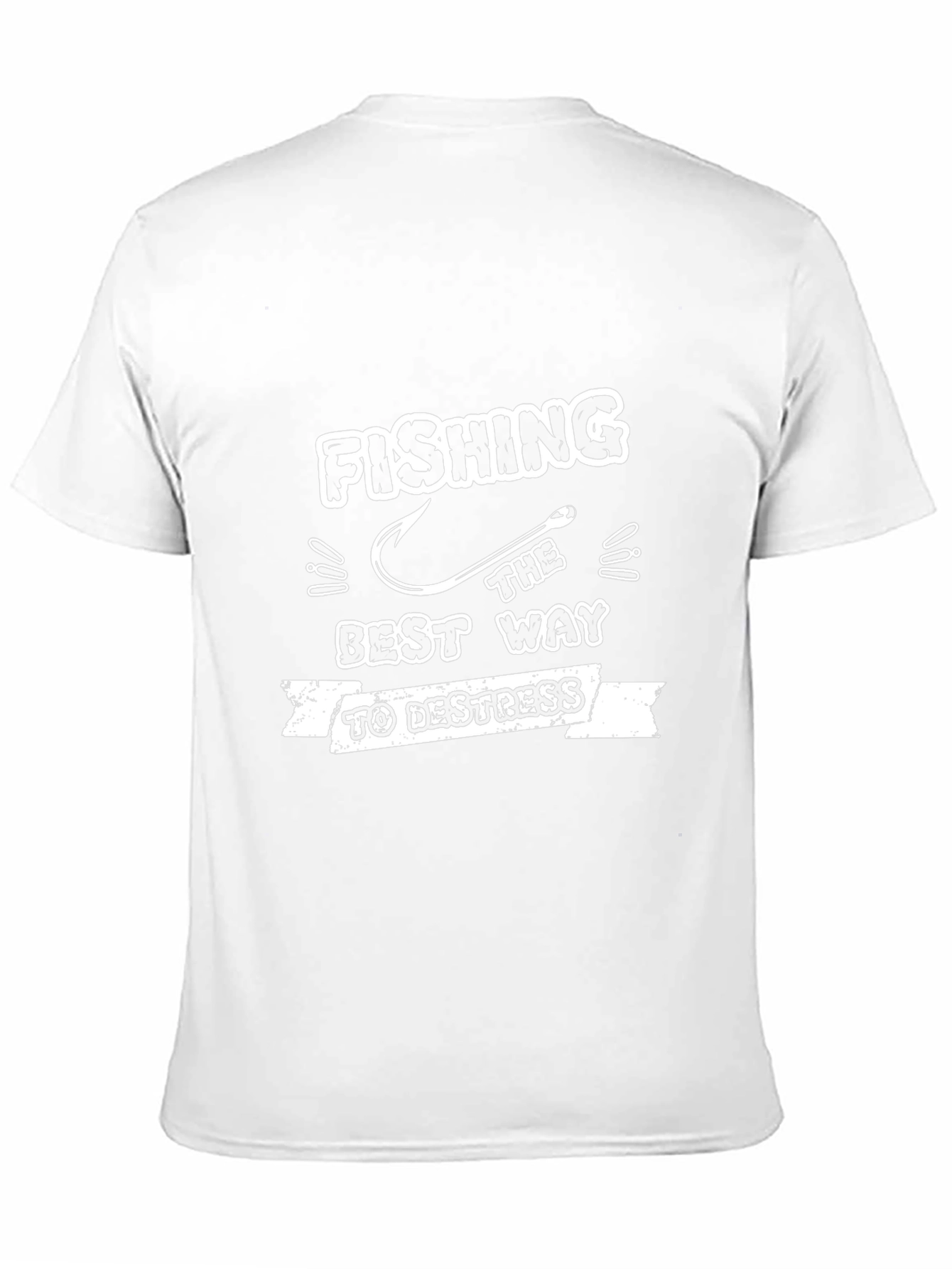 Fishing Destress Black T-Shirt
