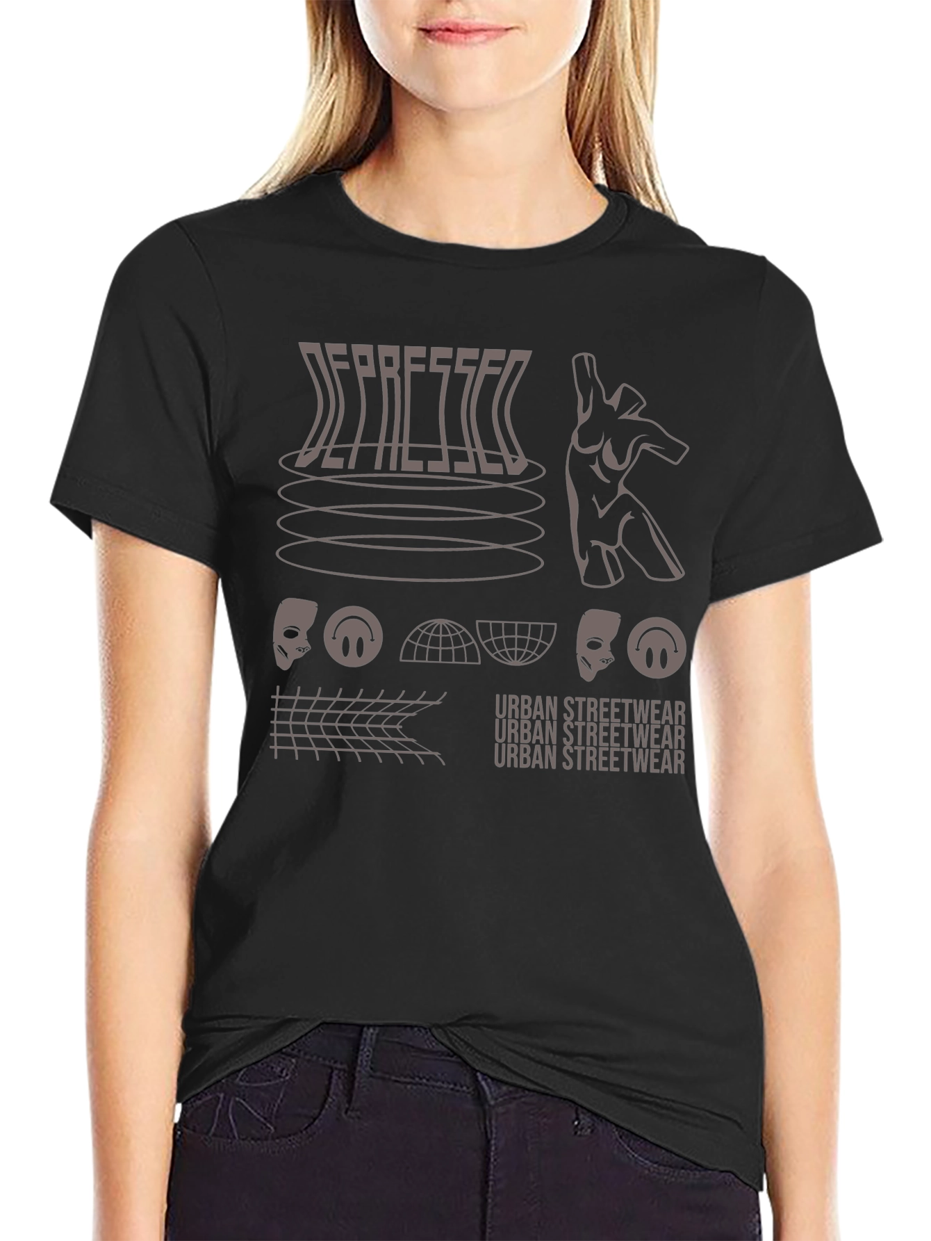 Depressed Urban Streetwear Graphic Tee