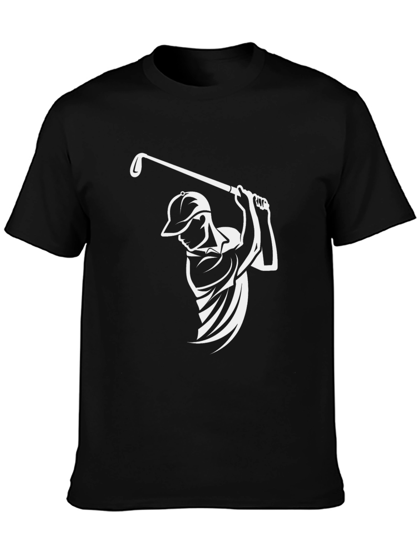 Golf Swing T-Shirt - Black Cotton Graphic Tee