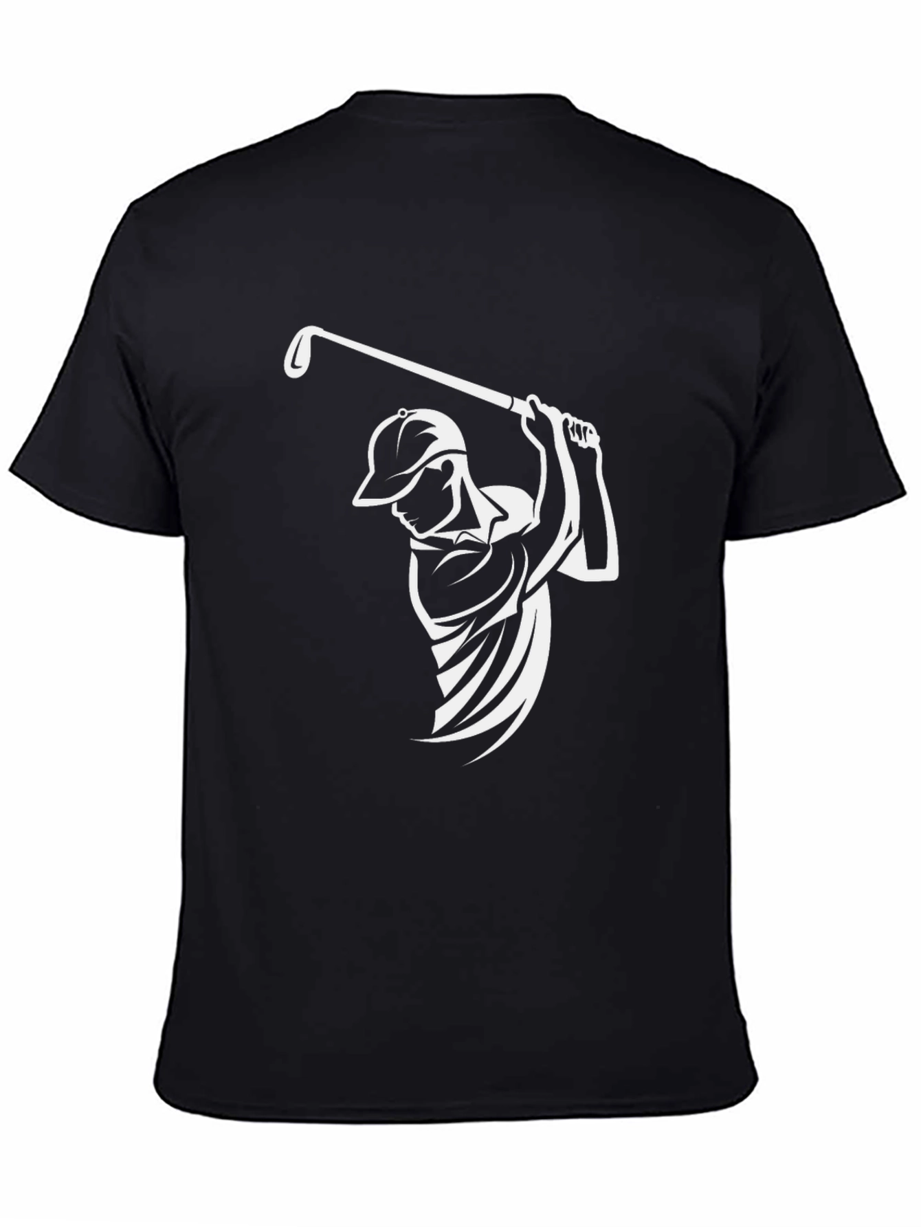 Golf Swing T-Shirt - Black Cotton Graphic Tee