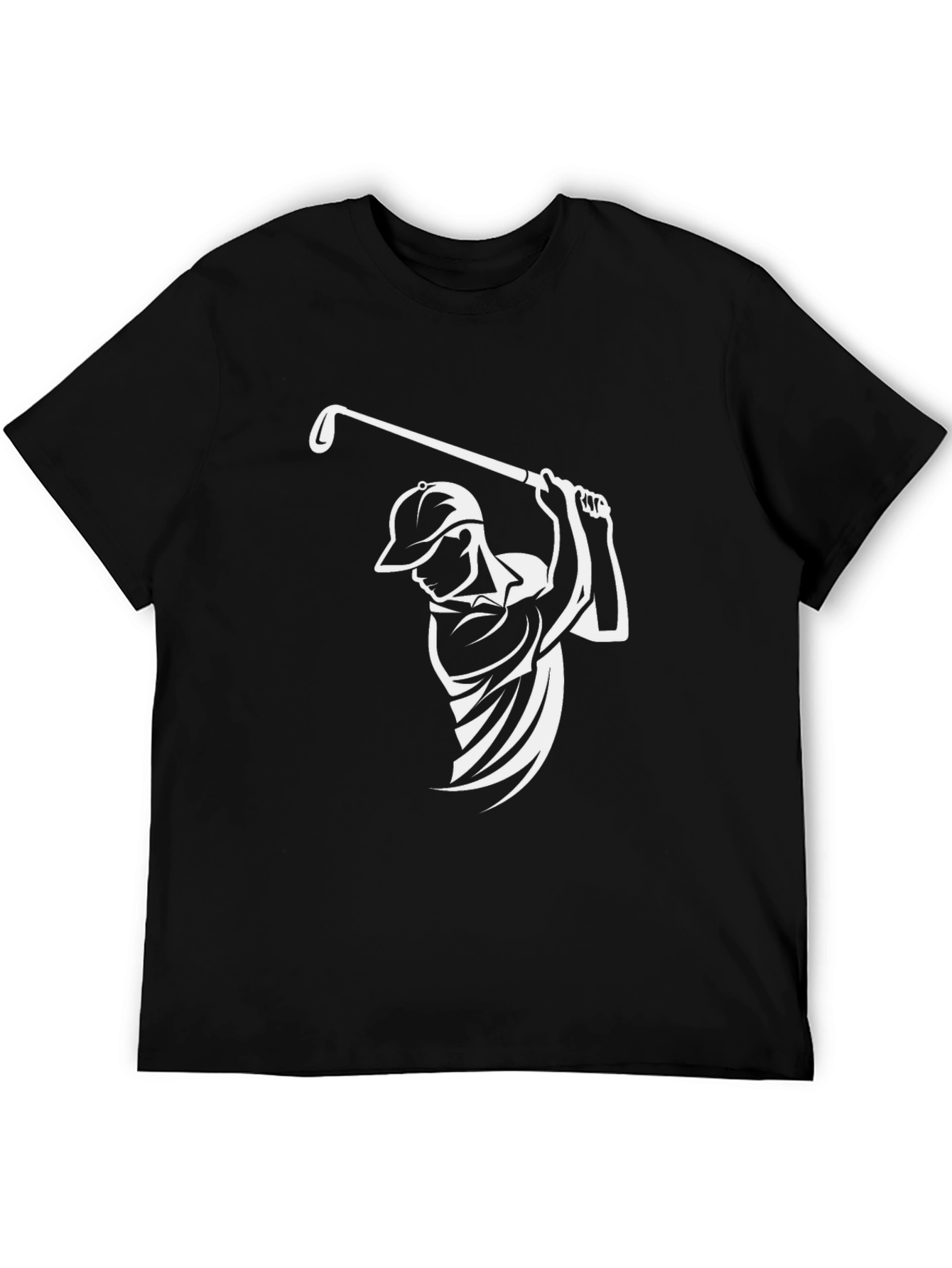 Golf Swing T-Shirt - Black Cotton Graphic Tee