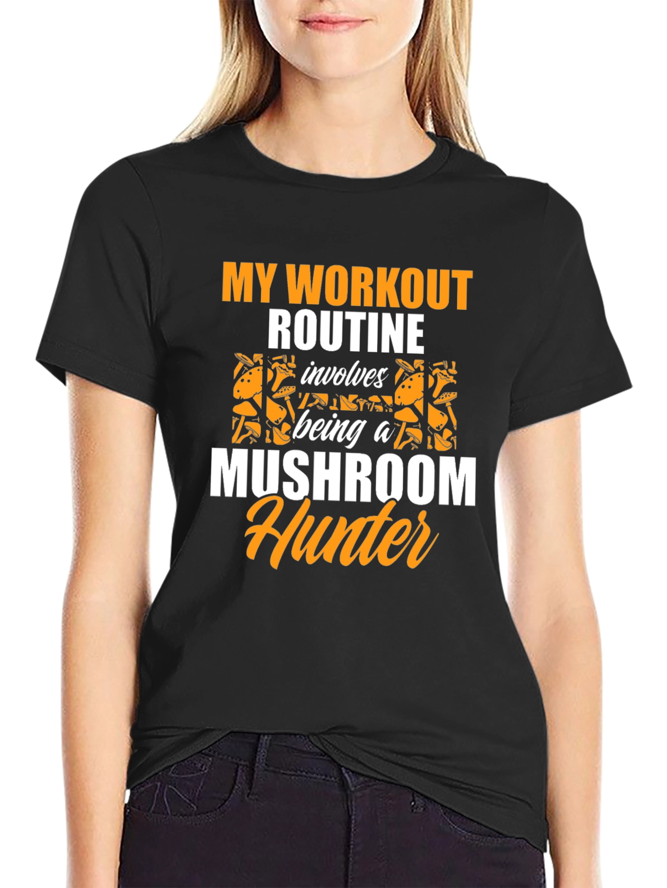 Mushroom Hunter Workout Routine Graphic Tee