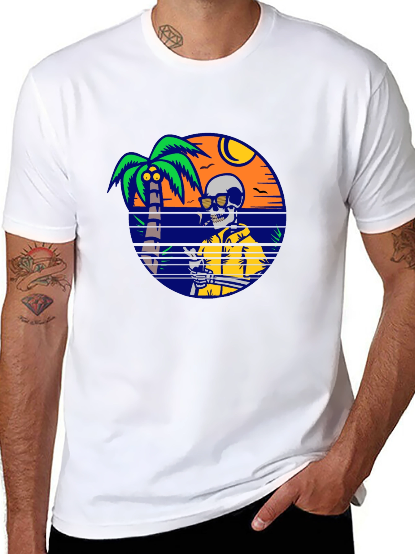 Skeleton Beach T-Shirt - Relaxed Summer Vibes