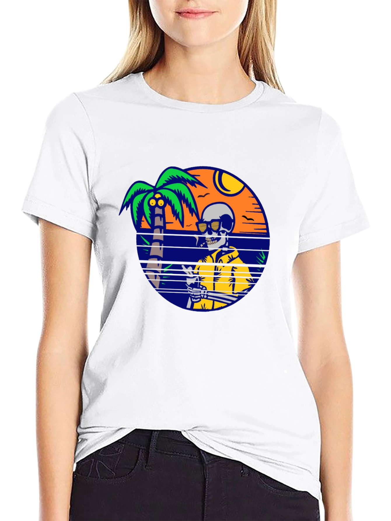 Skeleton Beach T-Shirt - Relaxed Summer Vibes