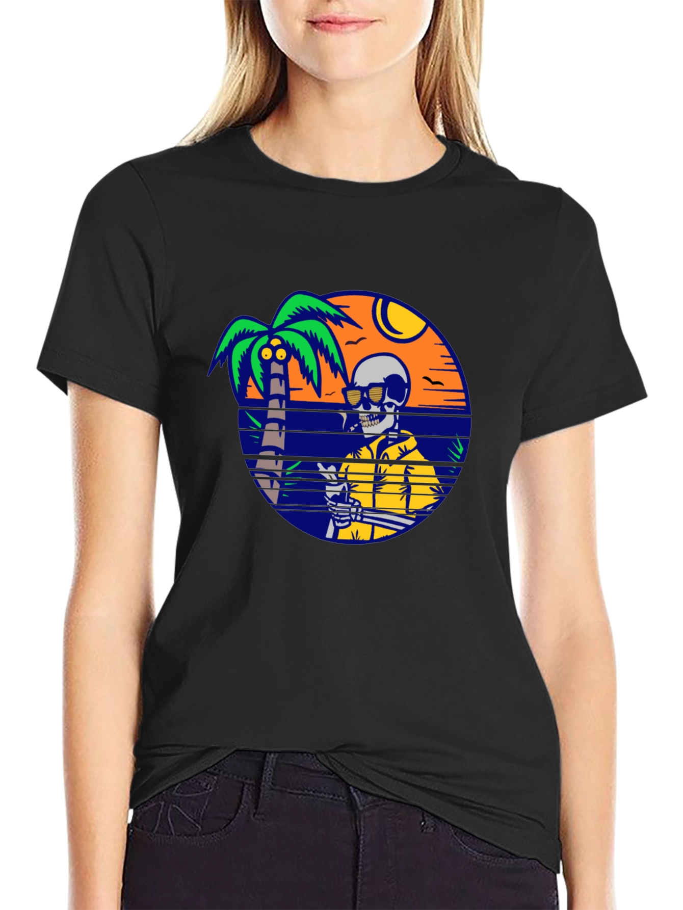 Skeleton Beach T-Shirt - Relaxed Summer Vibes