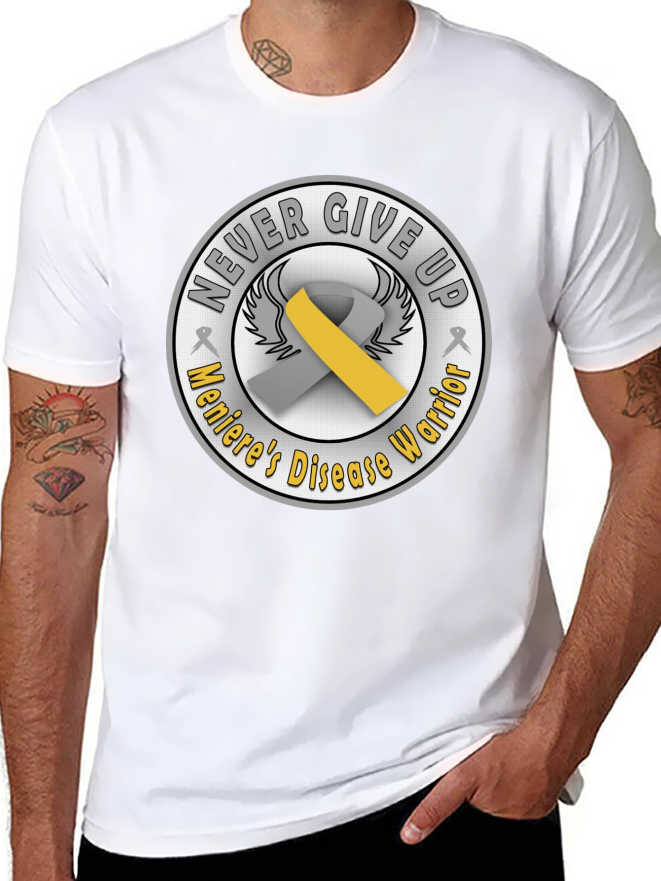 Menieres Disease Warrior T-Shirt - Never Give Up!