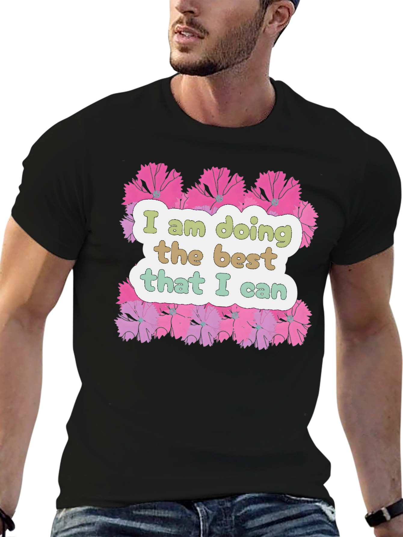 Floral Graphic T-Shirt - Inspirational Quote Tee