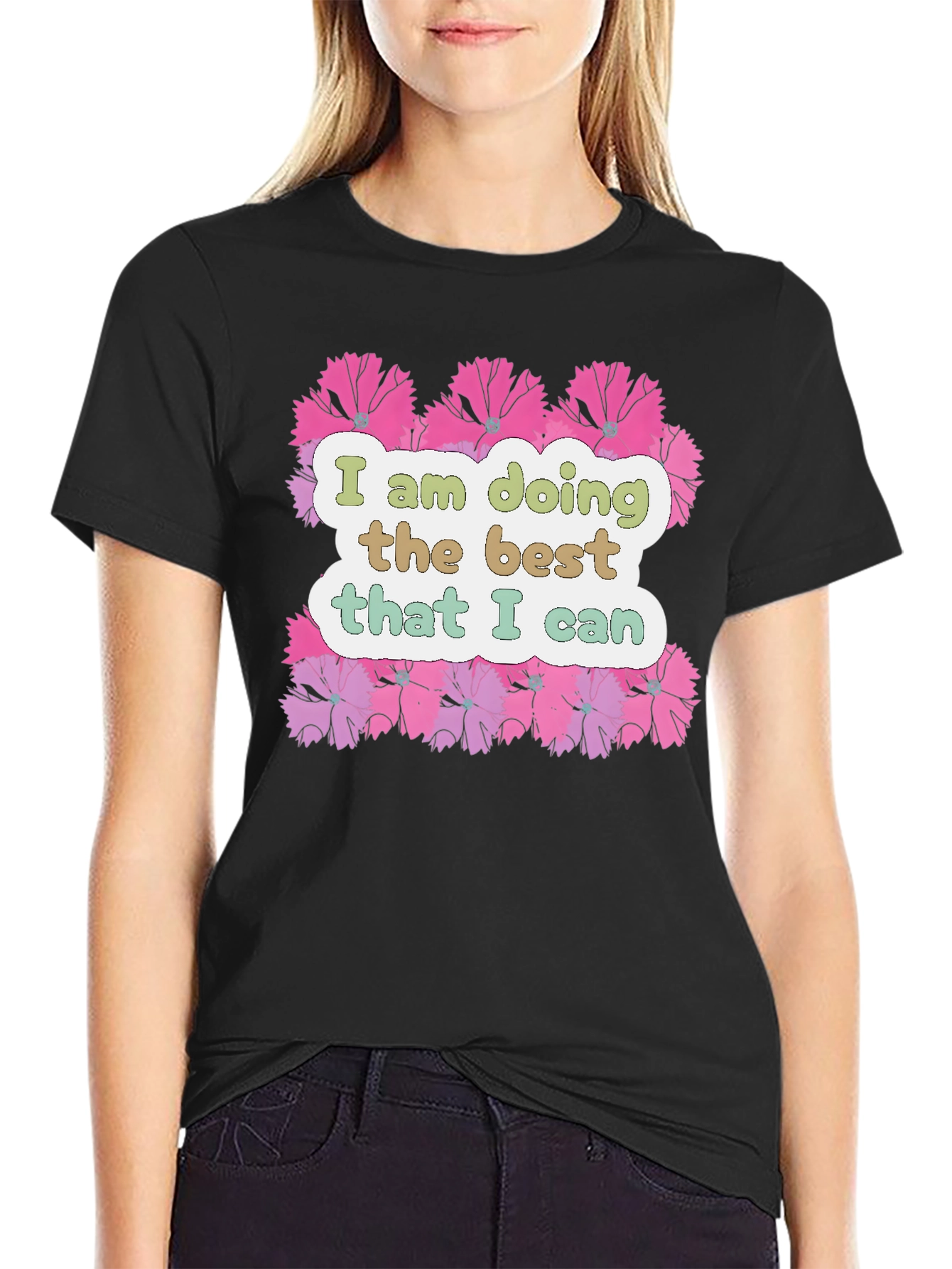 Floral Graphic T-Shirt - Inspirational Quote Tee