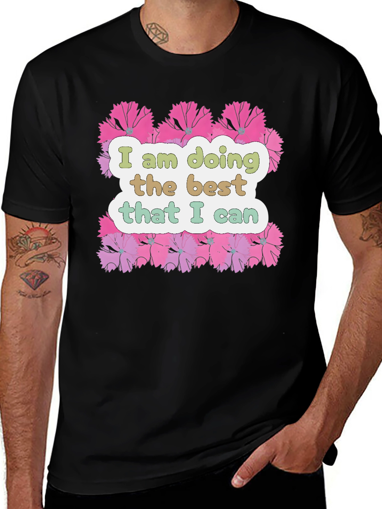 Floral Graphic T-Shirt - Inspirational Quote Tee