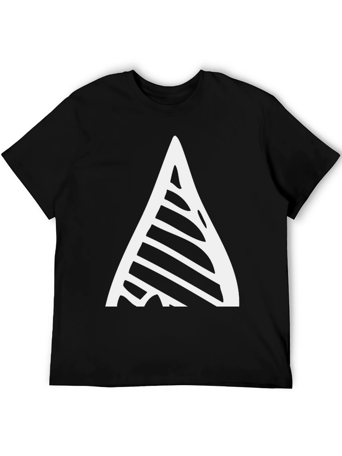 Modern Geometric Triangle T-Shirt - Black