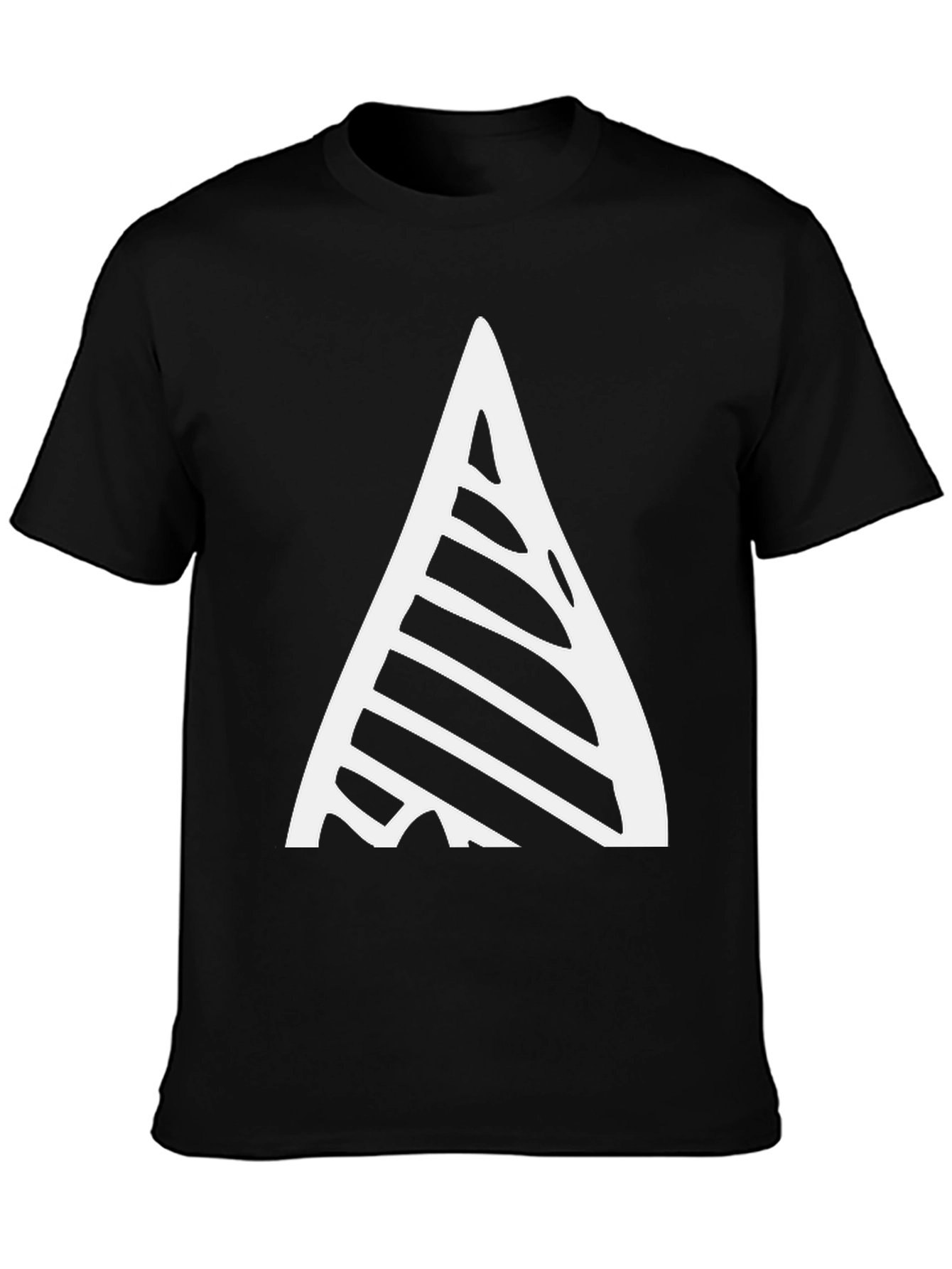 Modern Geometric Triangle T-Shirt - Black