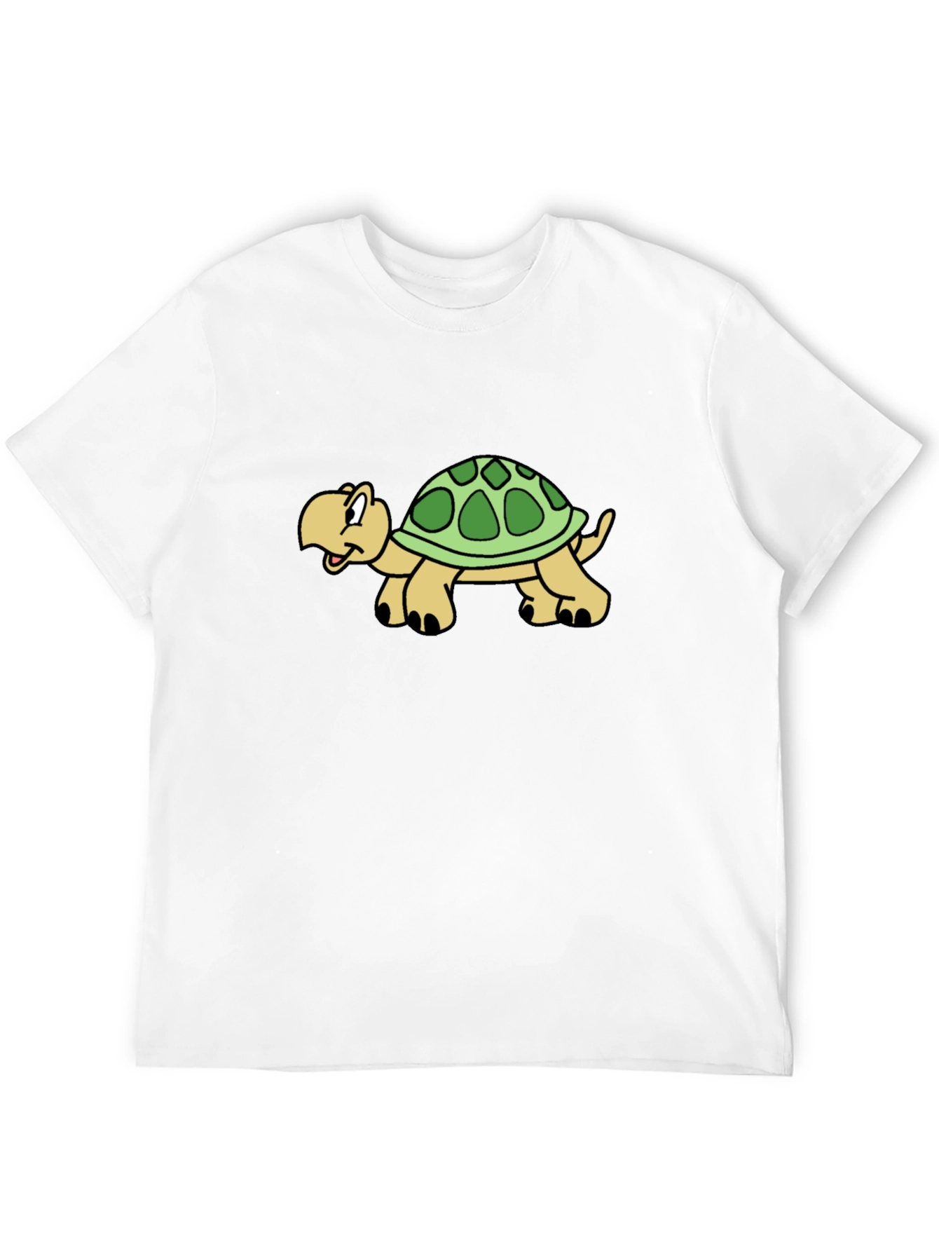 Cartoon Turtle Graphic Black T-Shirt