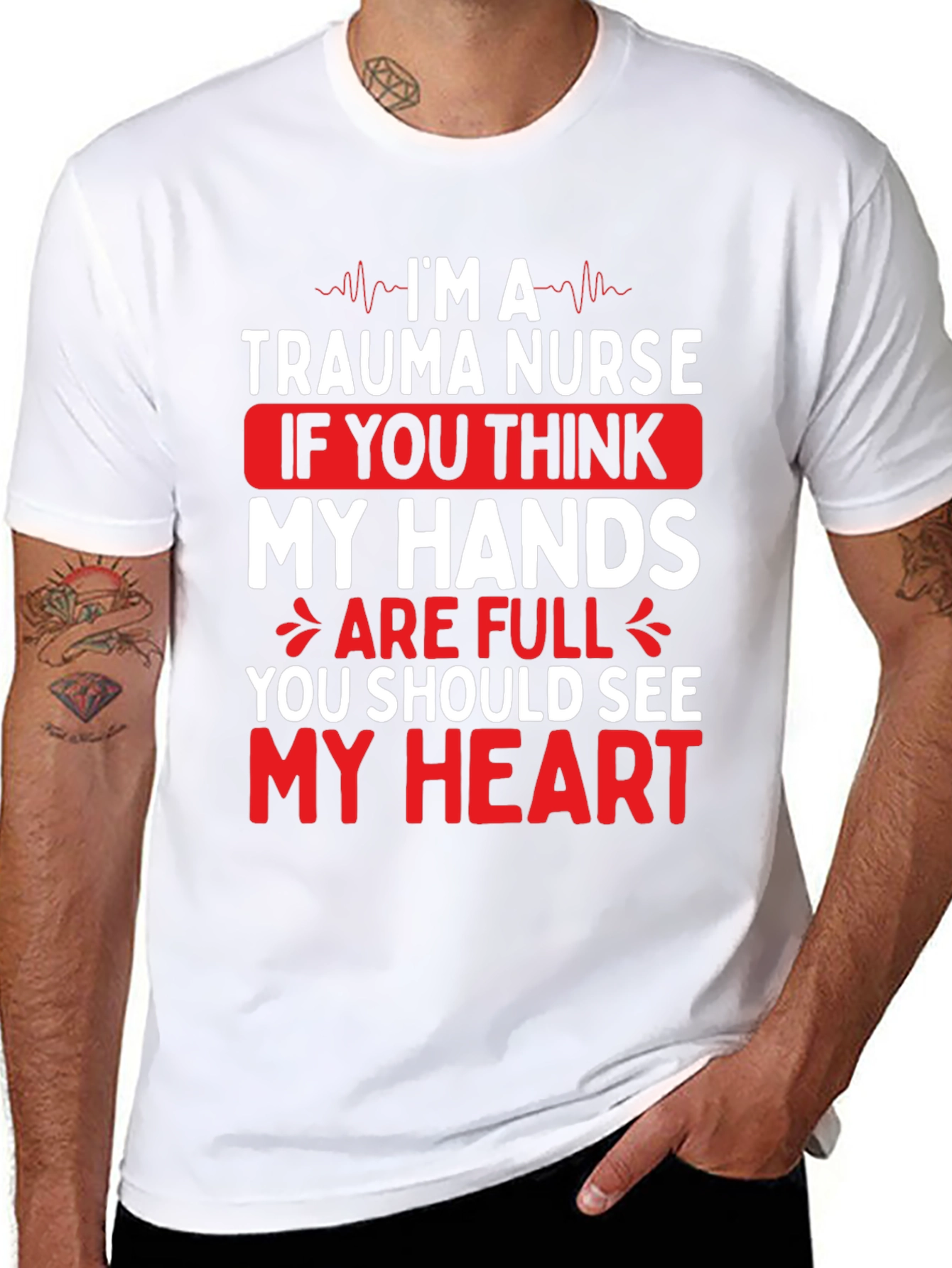 Trauma Nurse Heart Graphic T-Shirt