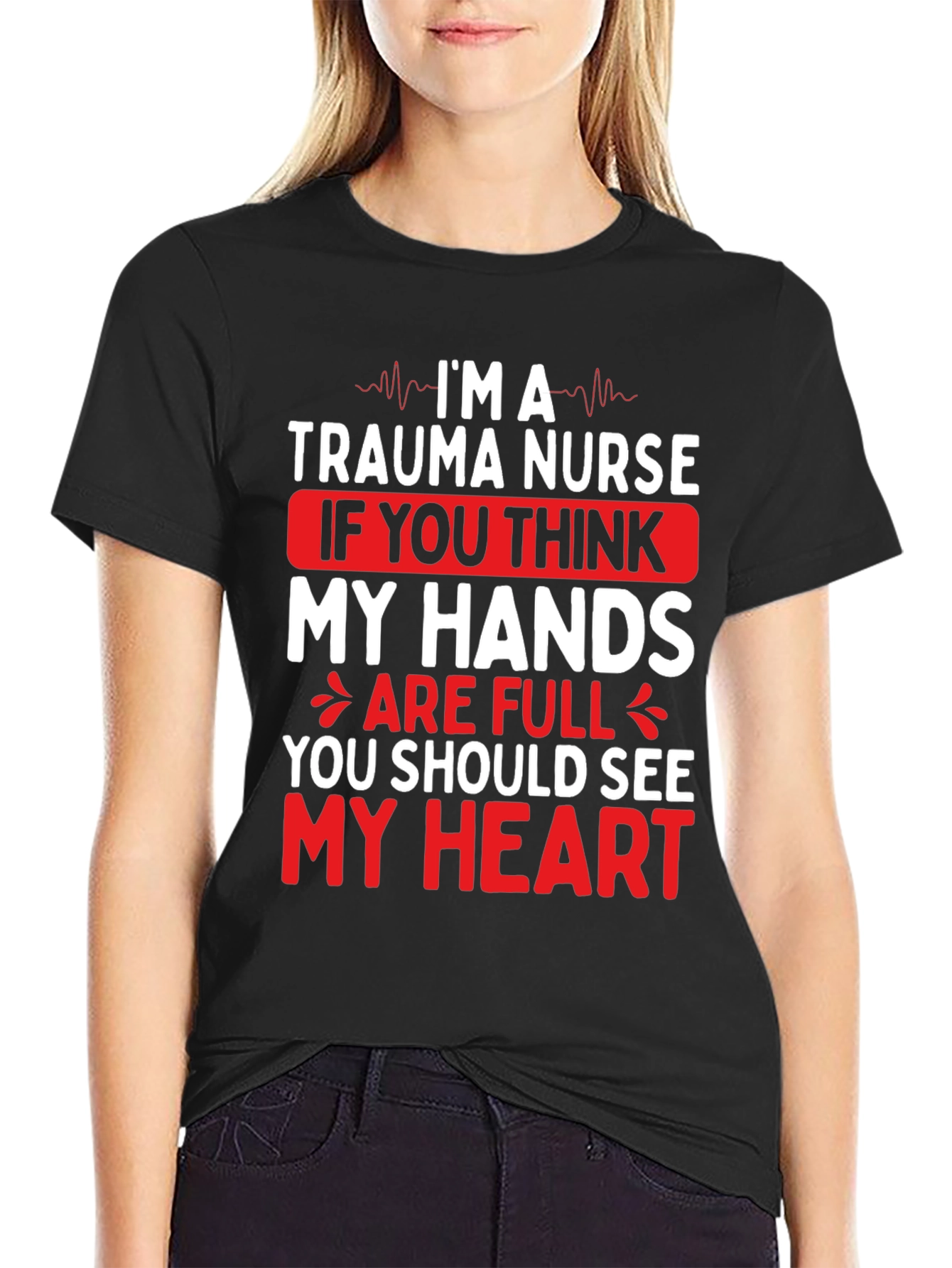 Trauma Nurse Heart Graphic T-Shirt