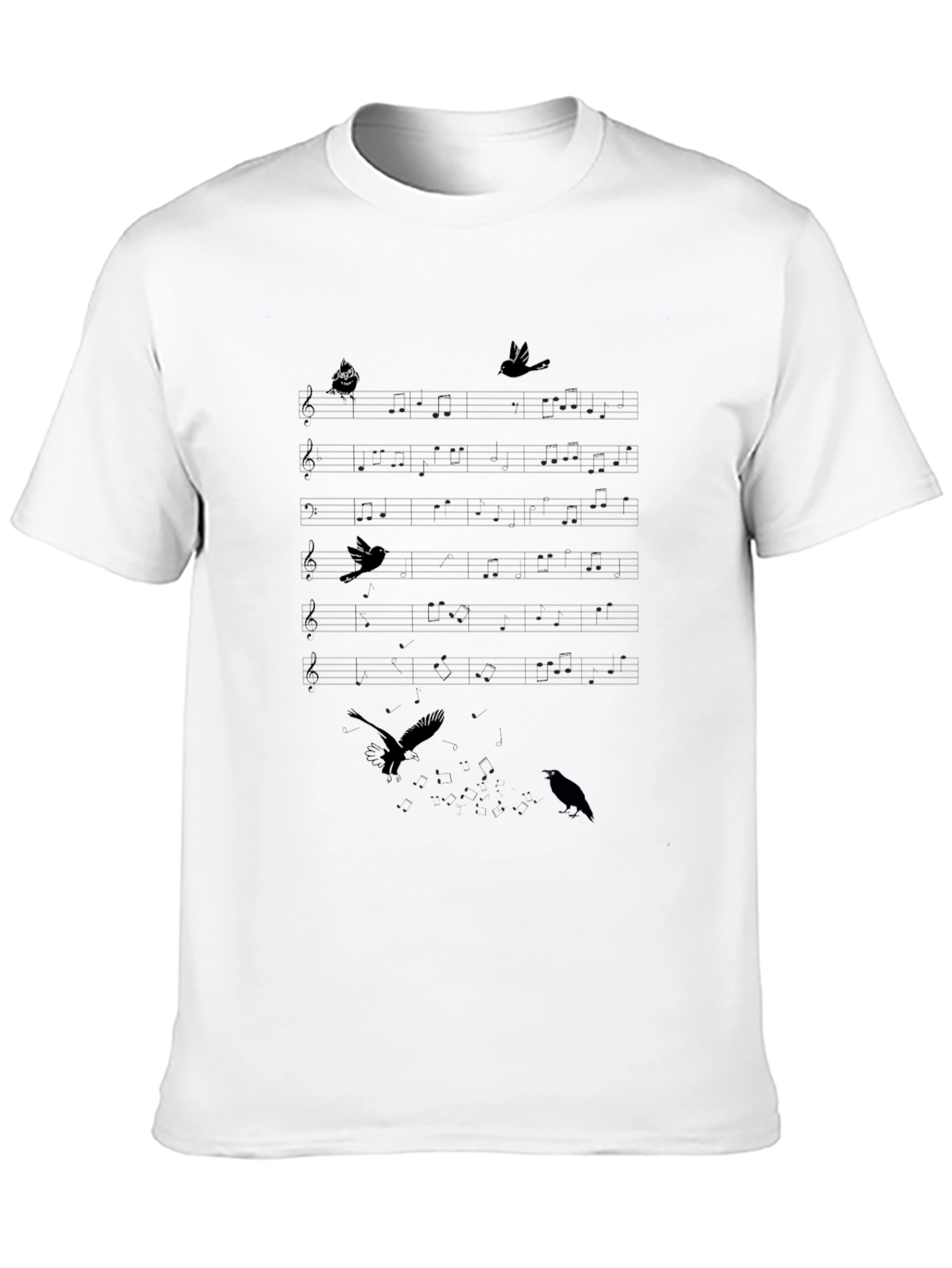 Musical Birds T-Shirt - Mens Black Tee