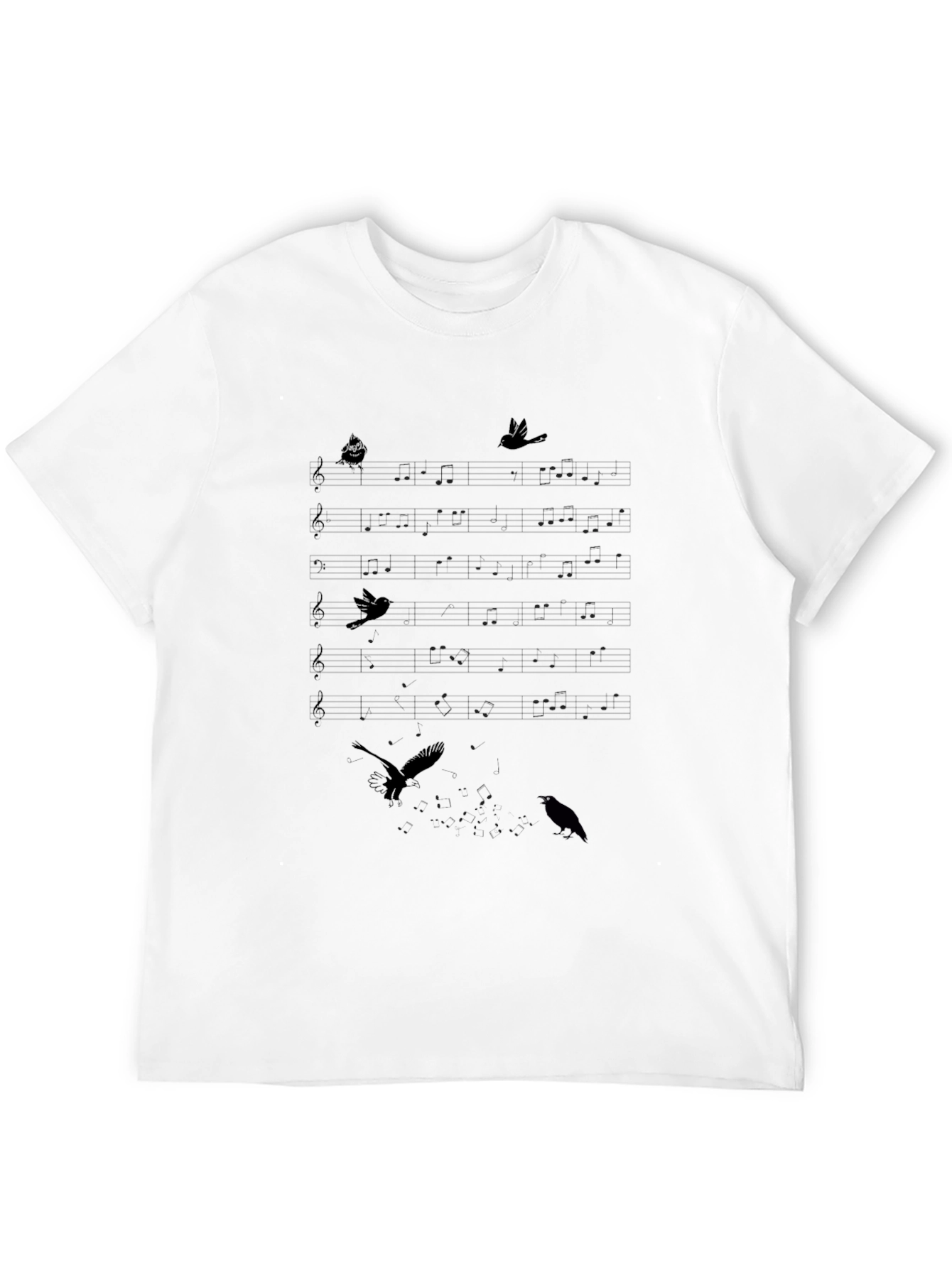 Musical Birds T-Shirt - Mens Black Tee
