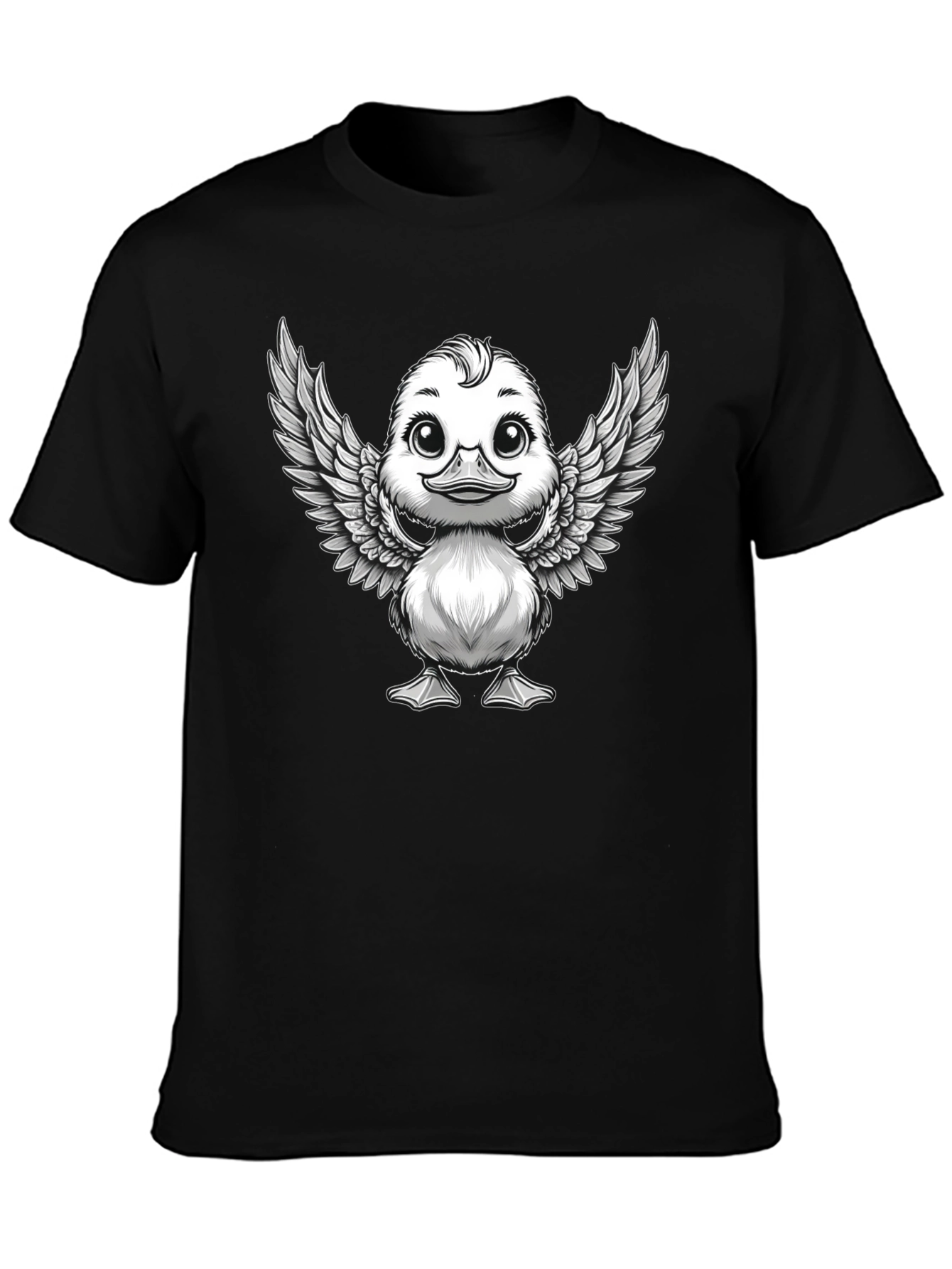 Duck with Wings Graphic Tee - Black