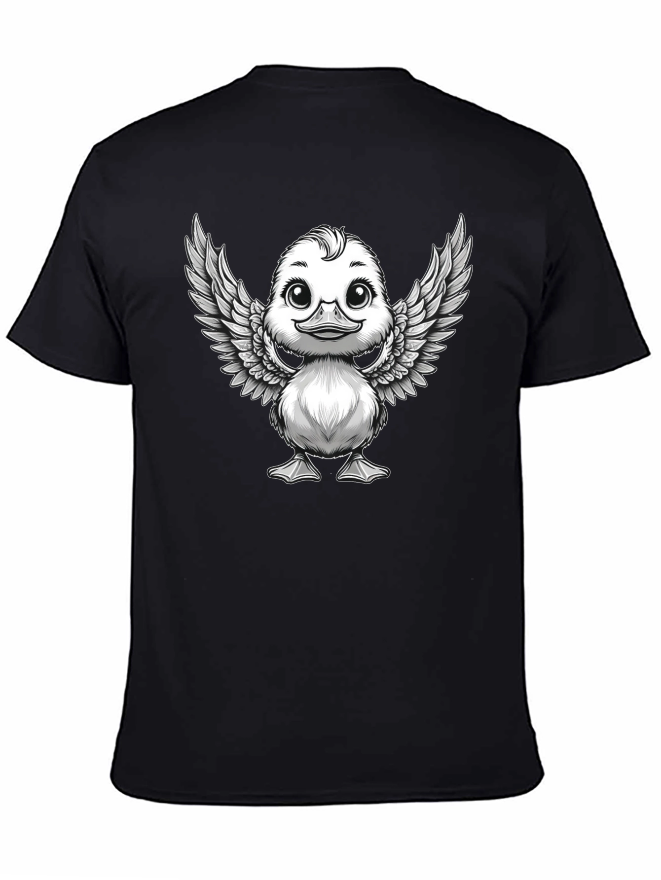 Duck with Wings Graphic Tee - Black