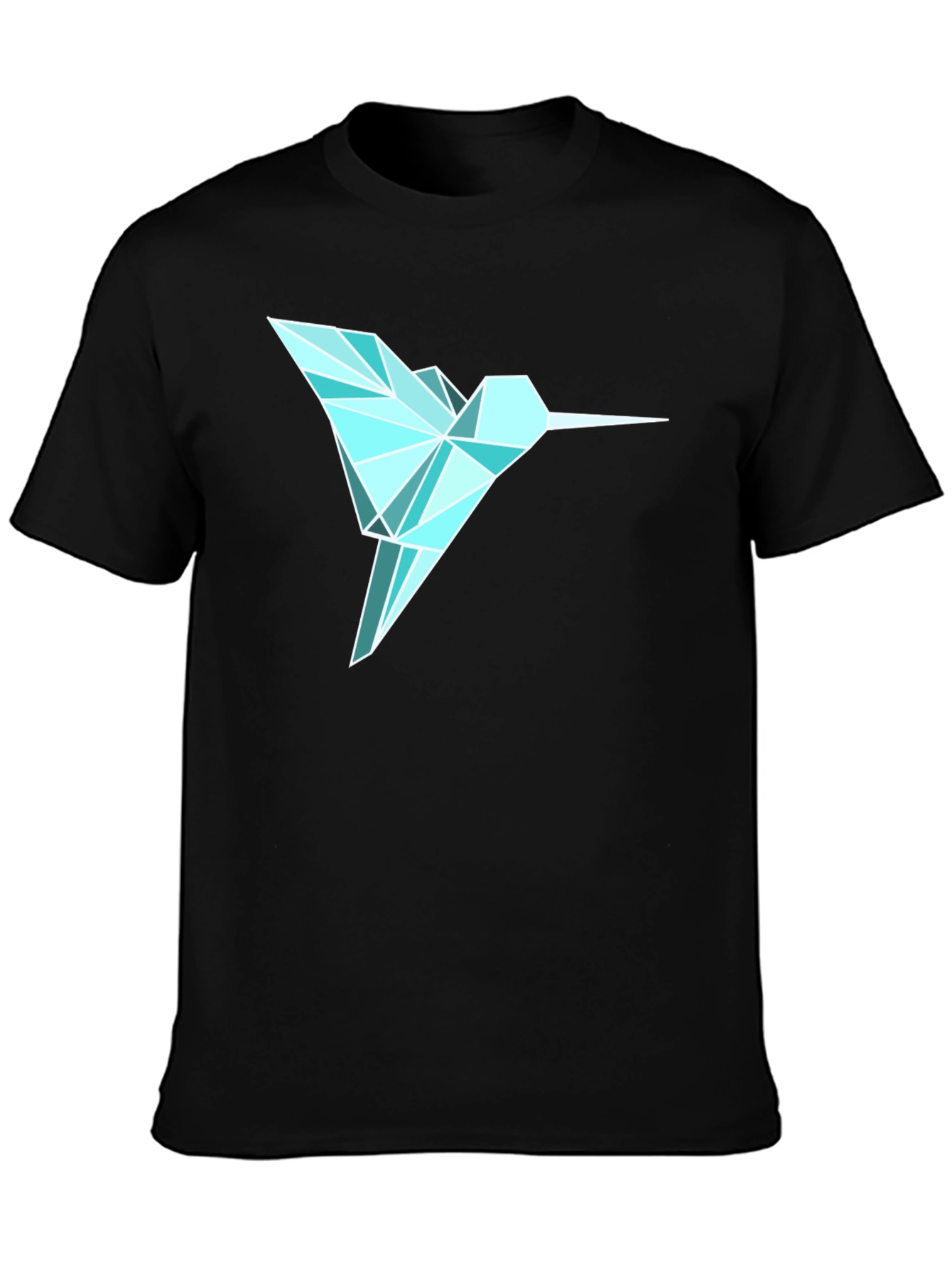 Geometric Hummingbird Graphic Tee - Mens Black T-Shirt