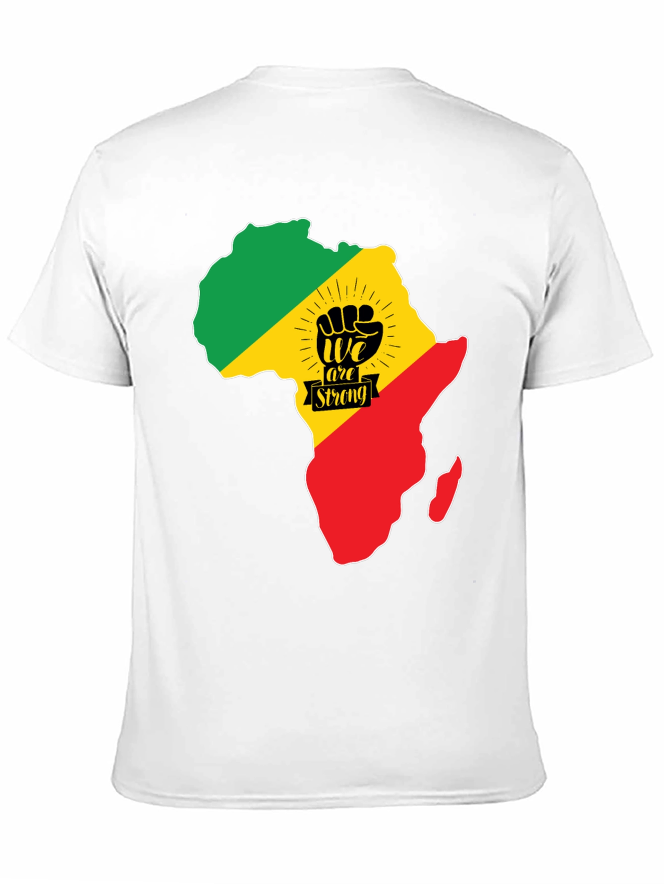 Africa Continent Fist We Are Strong Black T-Shirt