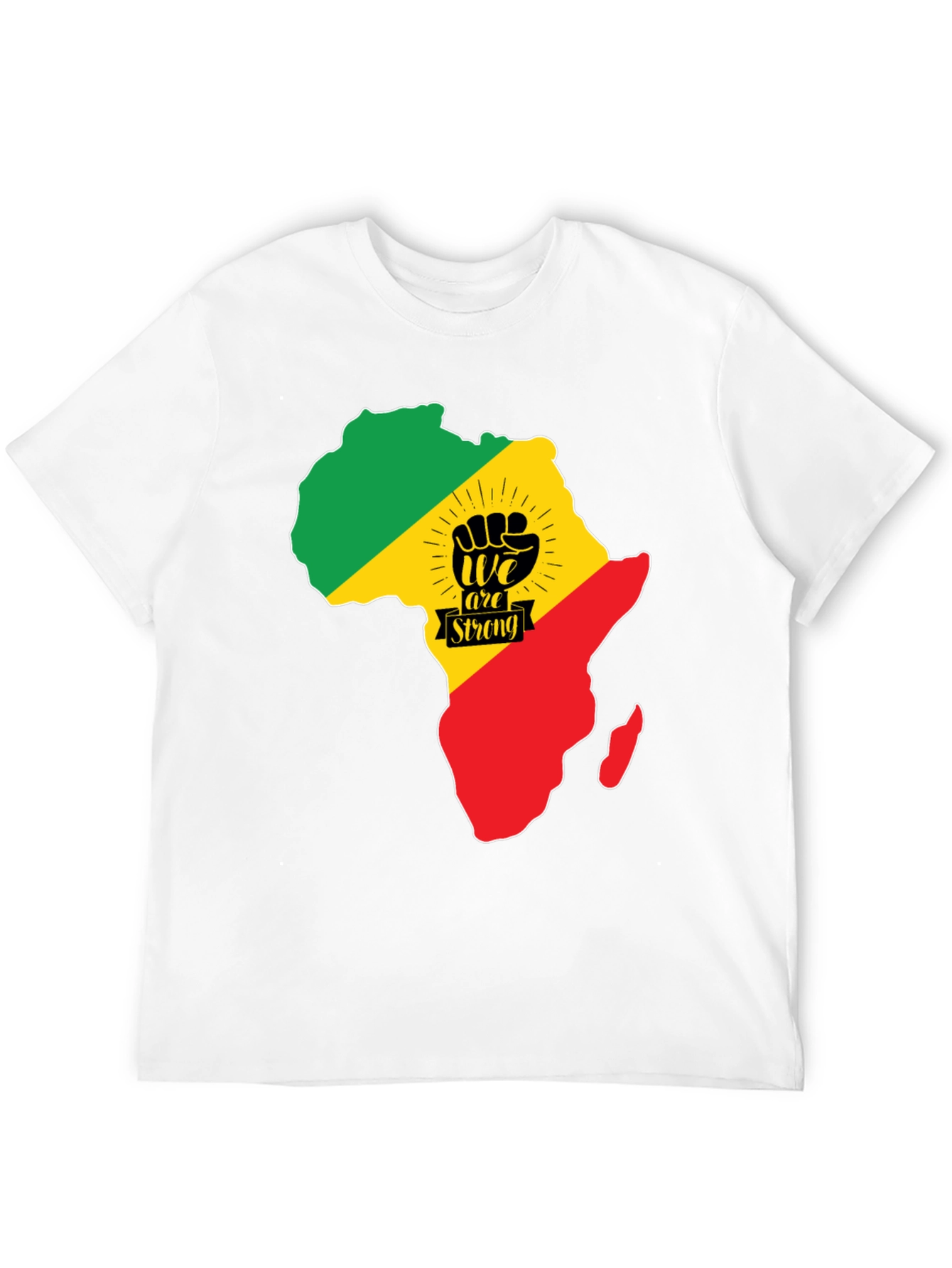 Africa Continent Fist We Are Strong Black T-Shirt