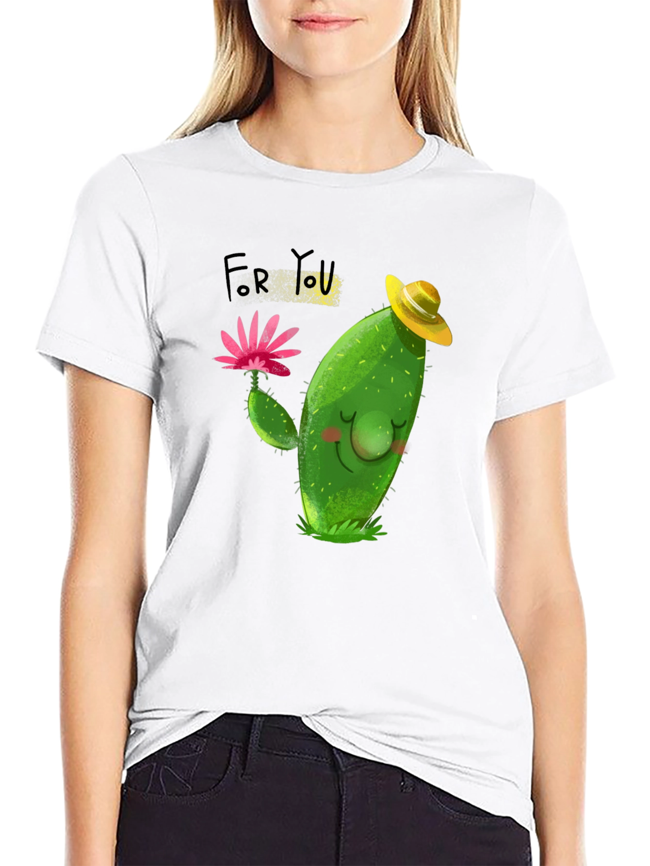 Cute Cactus T-Shirt - For You Design