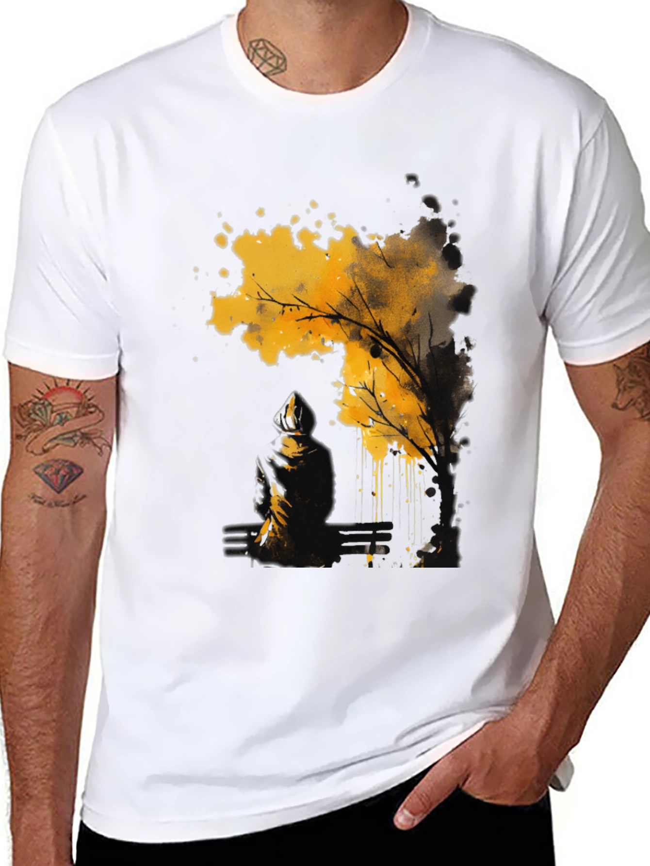 Abstract Tree Graphic Tee - Modern Art Shirt