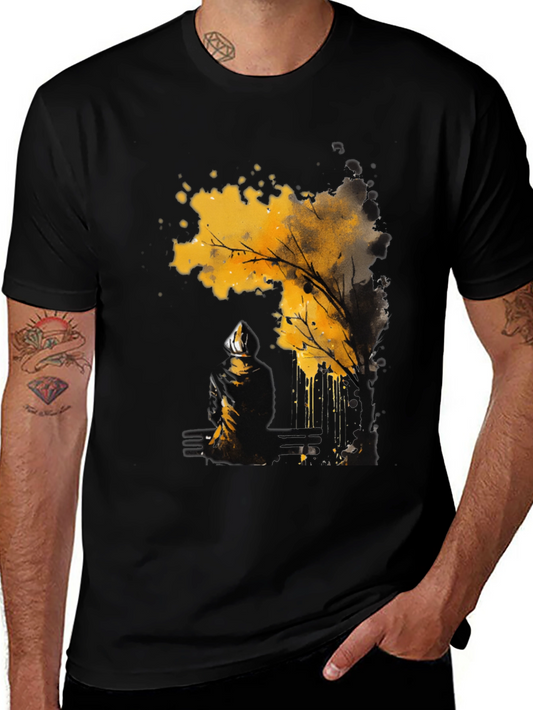 Abstract Tree Graphic Tee - Modern Art Shirt