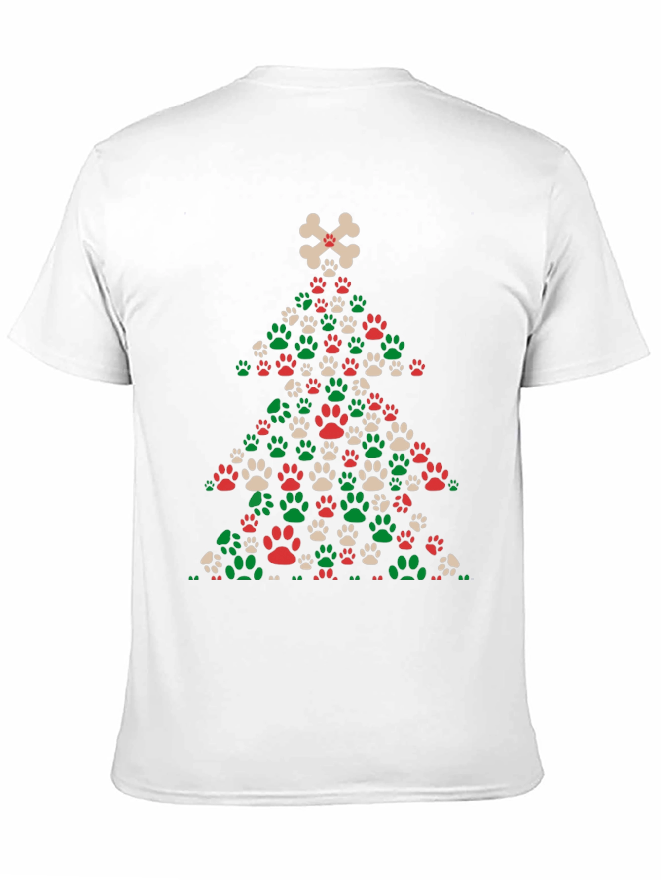 Dog Paw Christmas Tree T-Shirt - Holiday Apparel