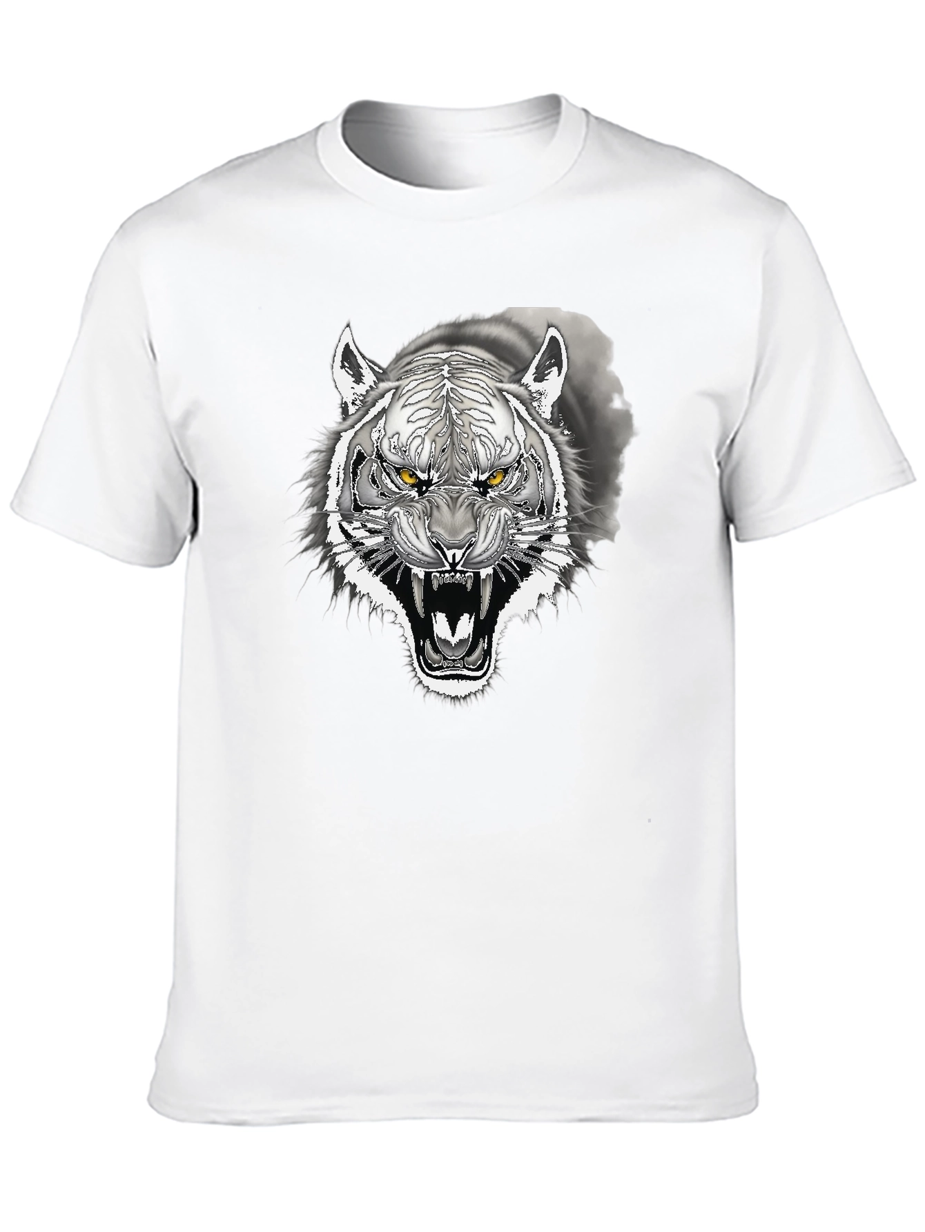 Tiger Graphic Print Crew Neck T-Shirt