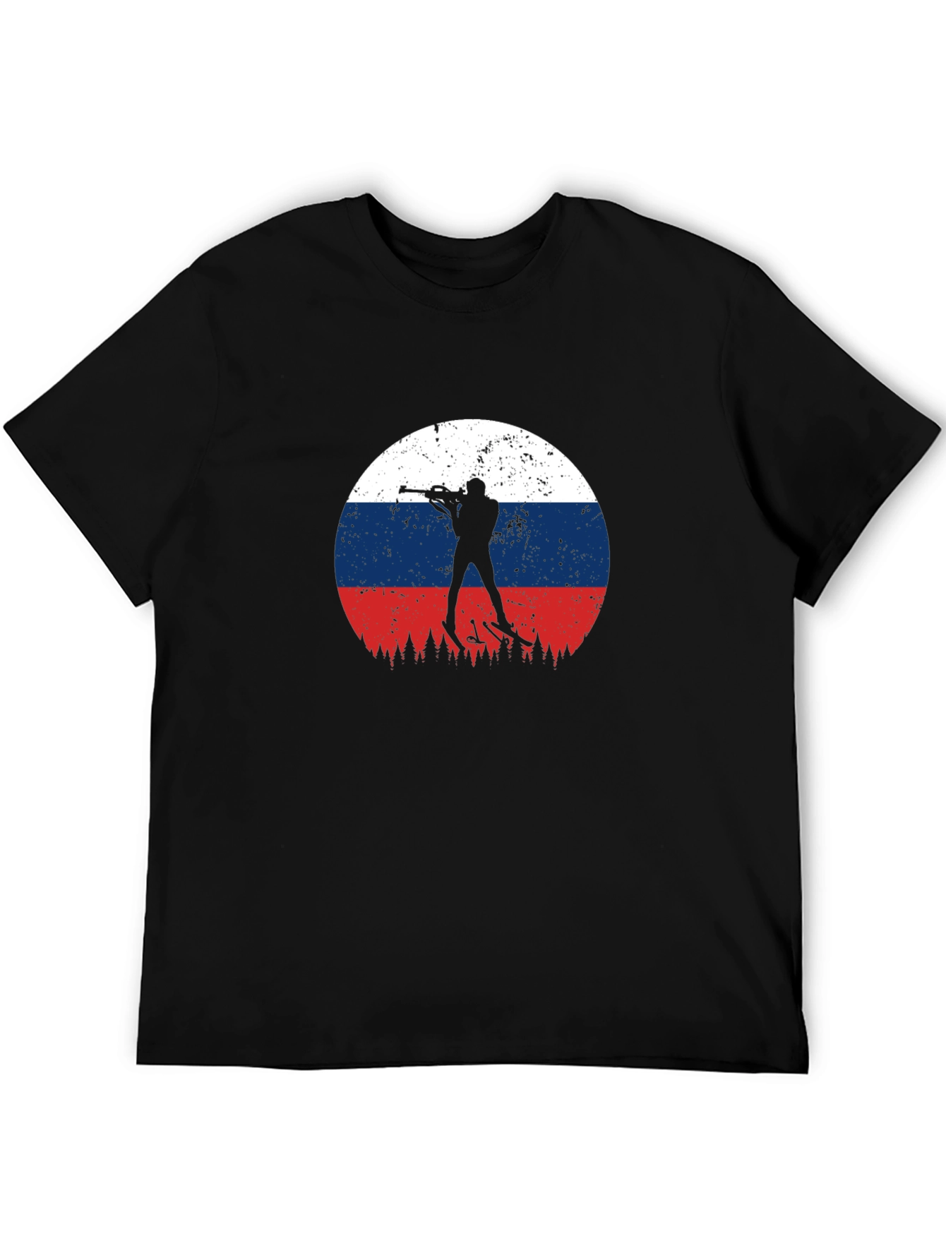 Biathlon Russia Flag Graphic T-Shirt