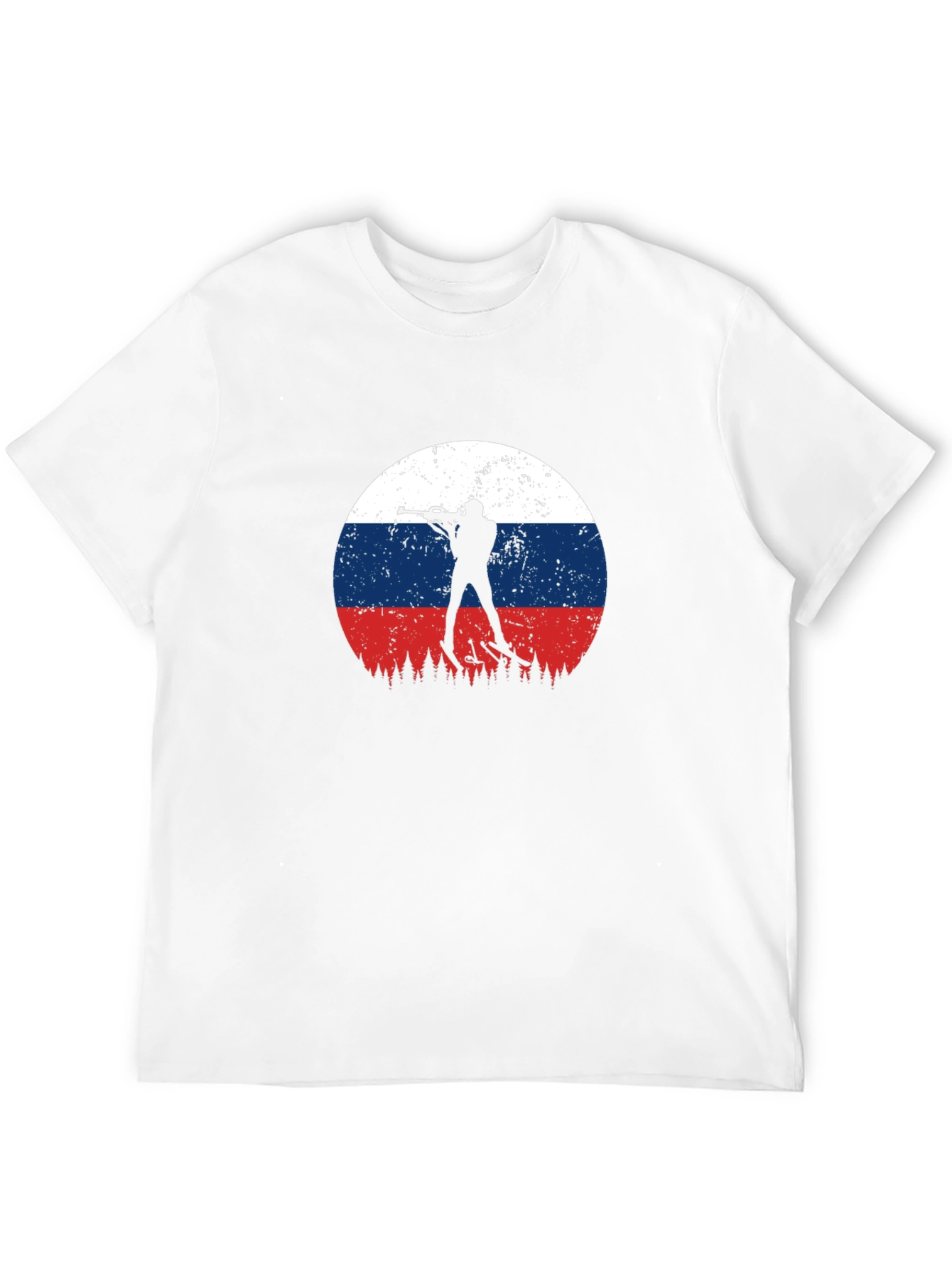 Biathlon Russia Flag Graphic T-Shirt