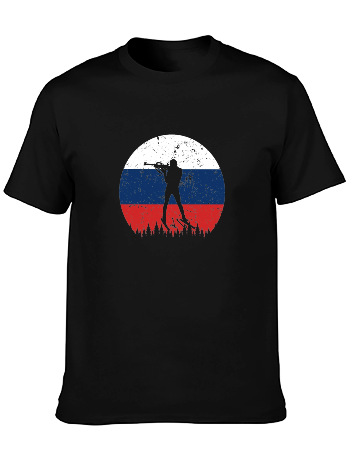 Biathlon Russia Flag Graphic T-Shirt