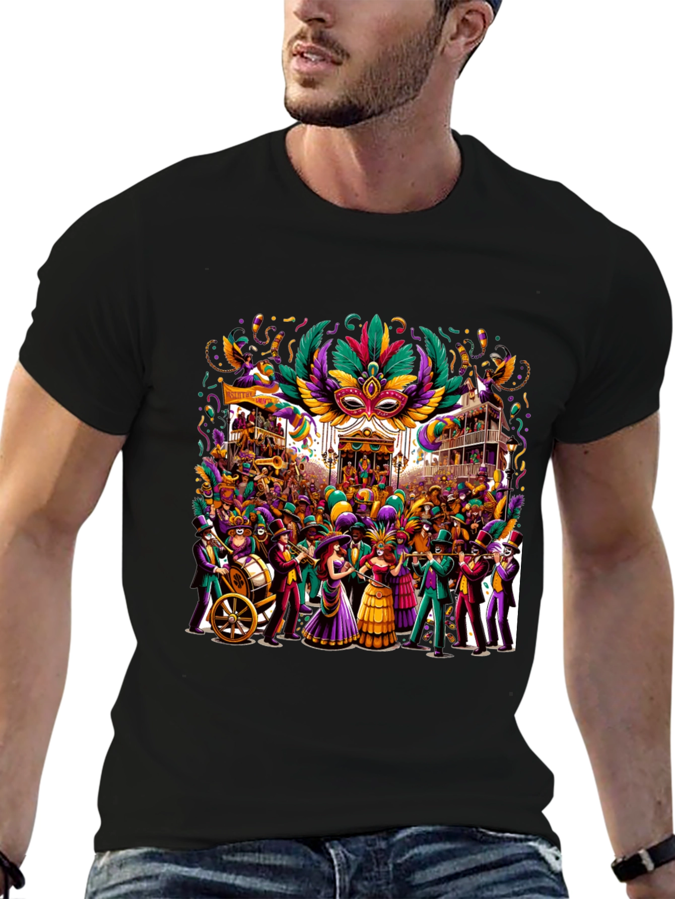 Mardi Gras T-Shirt: Festive Carnival Design