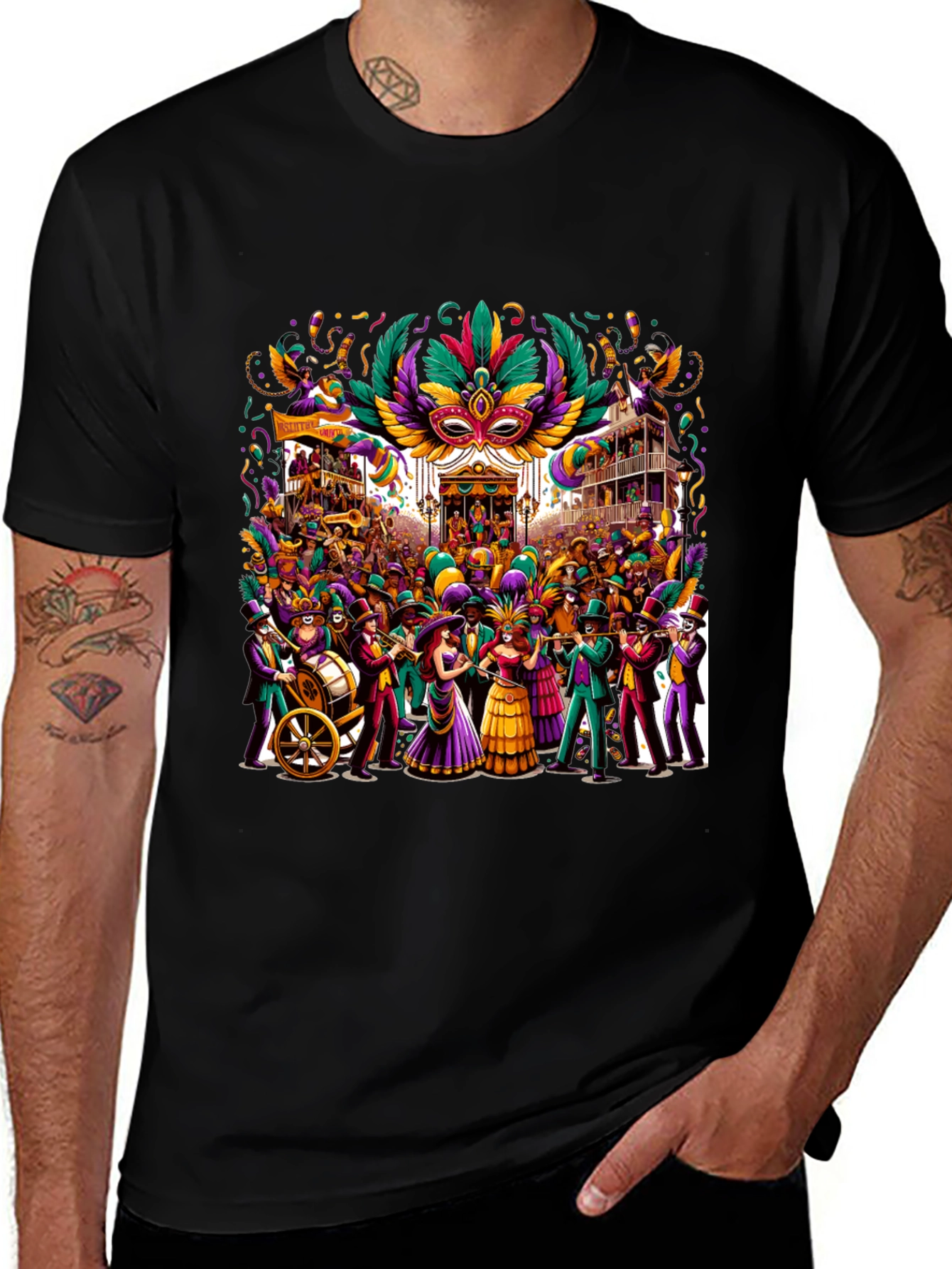 Mardi Gras T-Shirt: Festive Carnival Design
