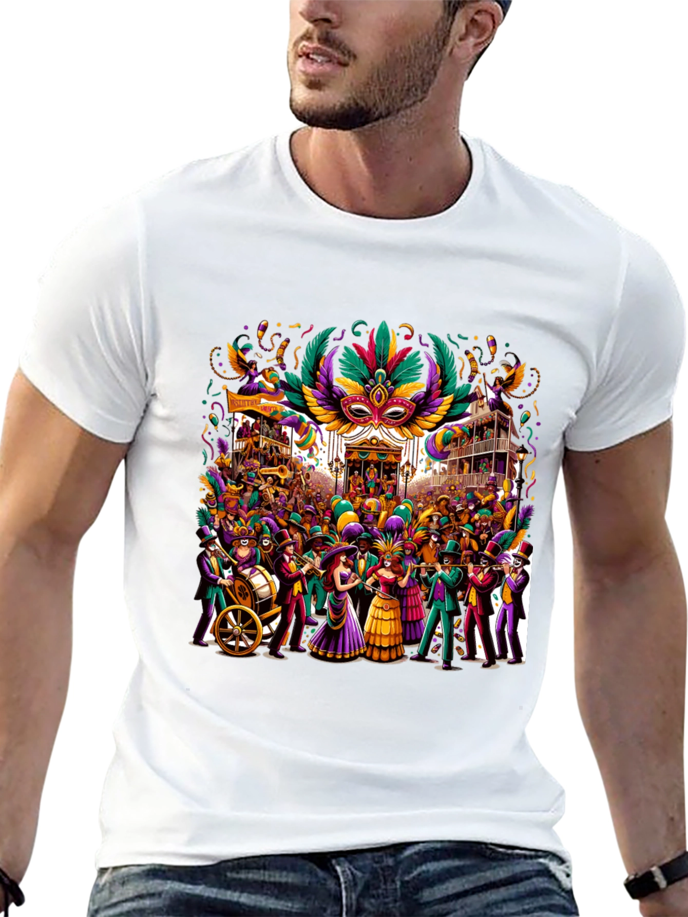 Mardi Gras T-Shirt: Festive Carnival Design