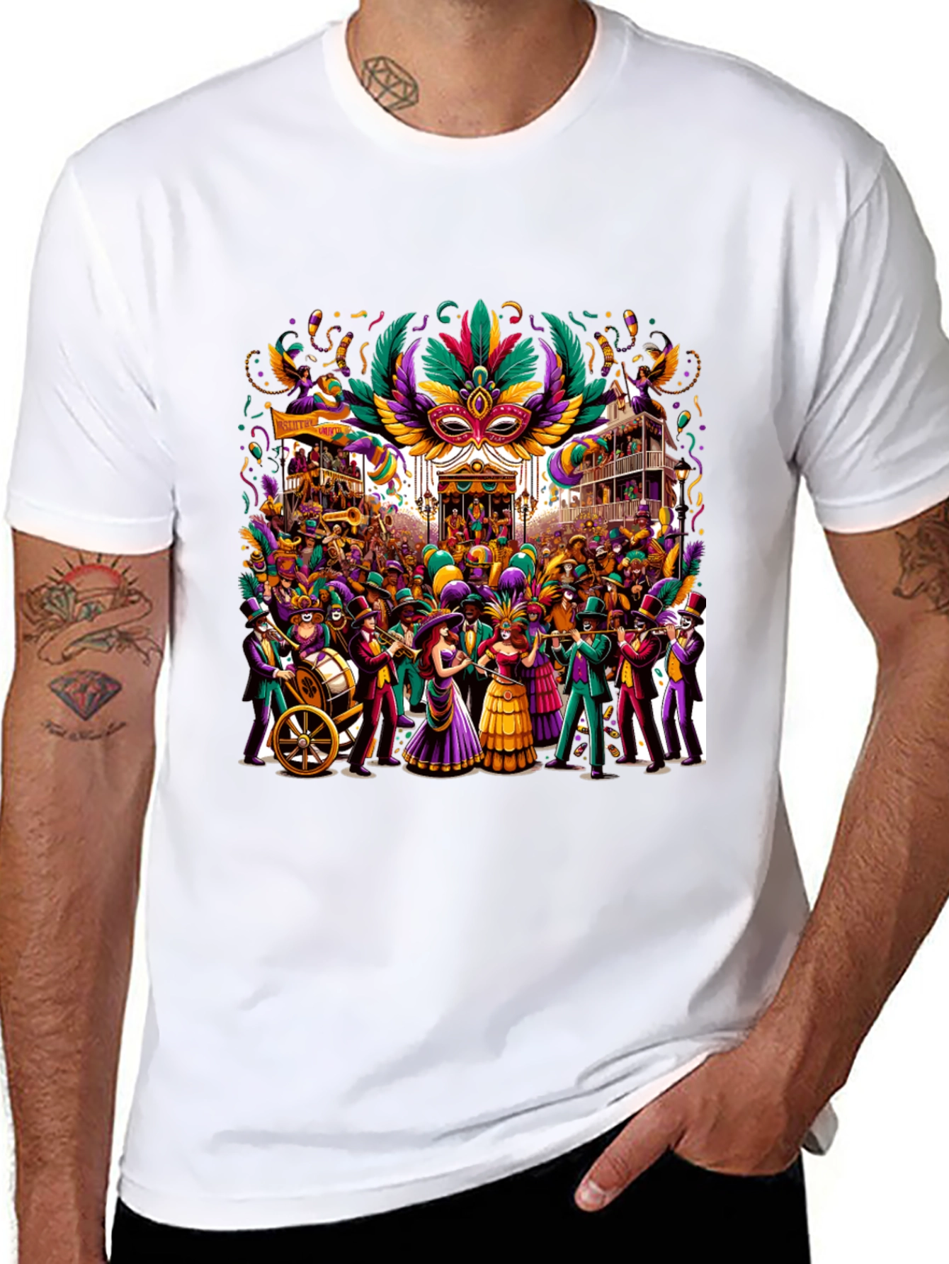 Mardi Gras T-Shirt: Festive Carnival Design