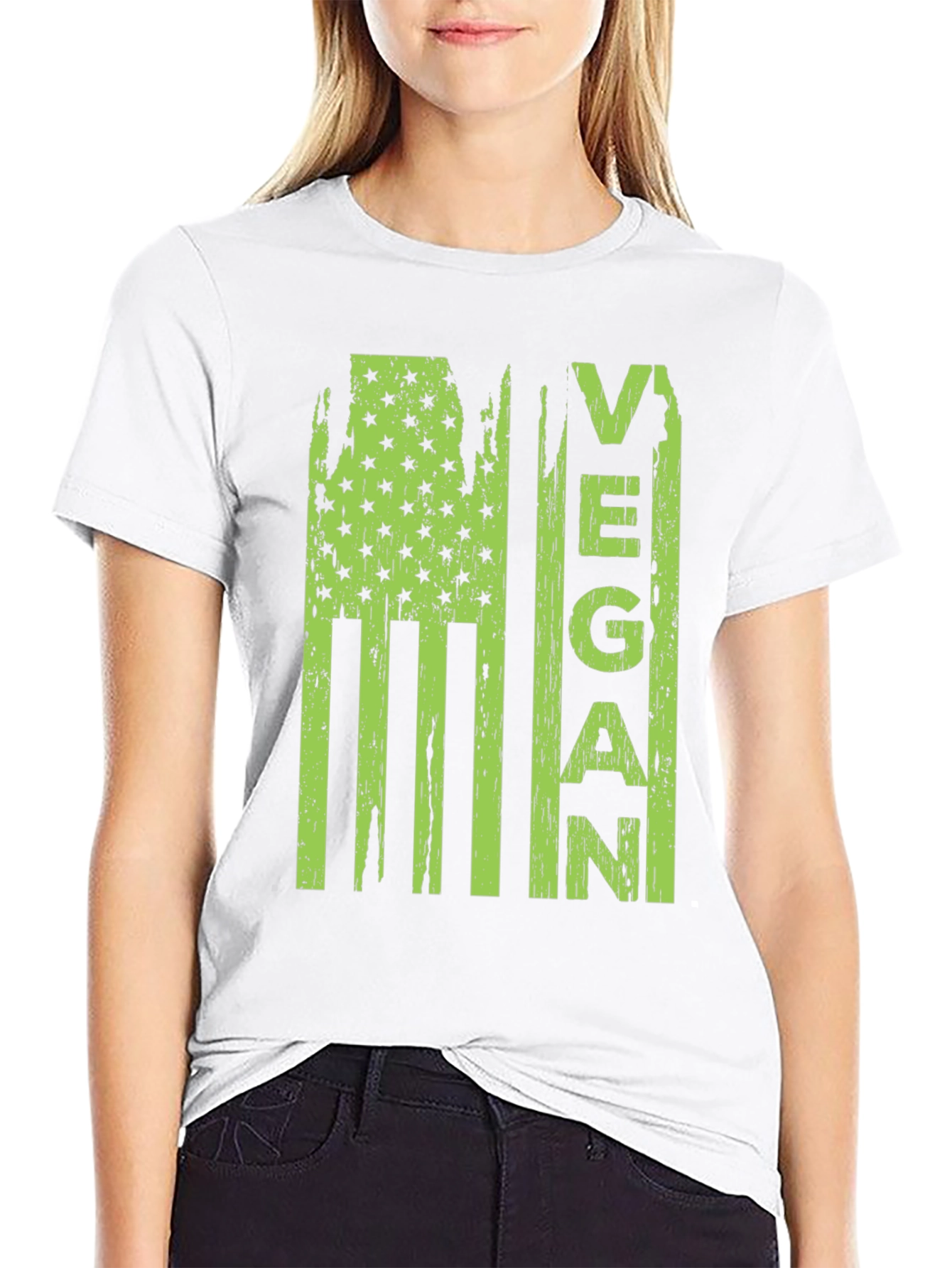 Vegan USA Flag T-Shirt - Stylish & Comfortable