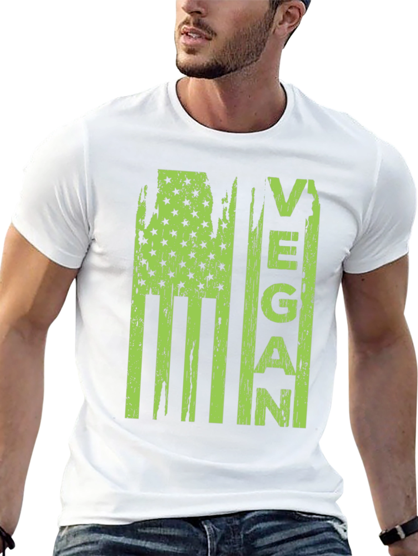 Vegan USA Flag T-Shirt - Stylish & Comfortable