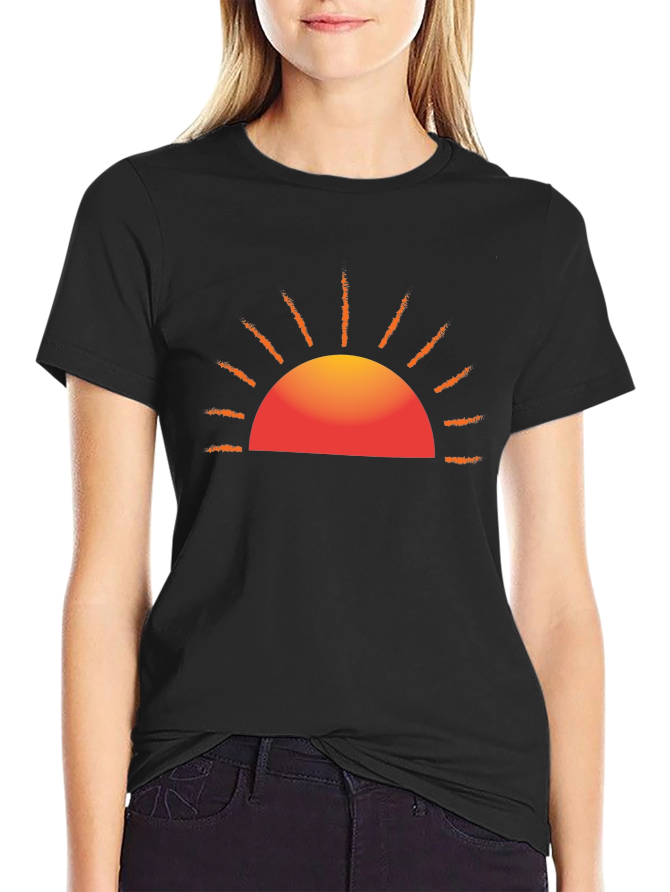 Sunset Graphic Black Tee - Stylish Everyday Wear