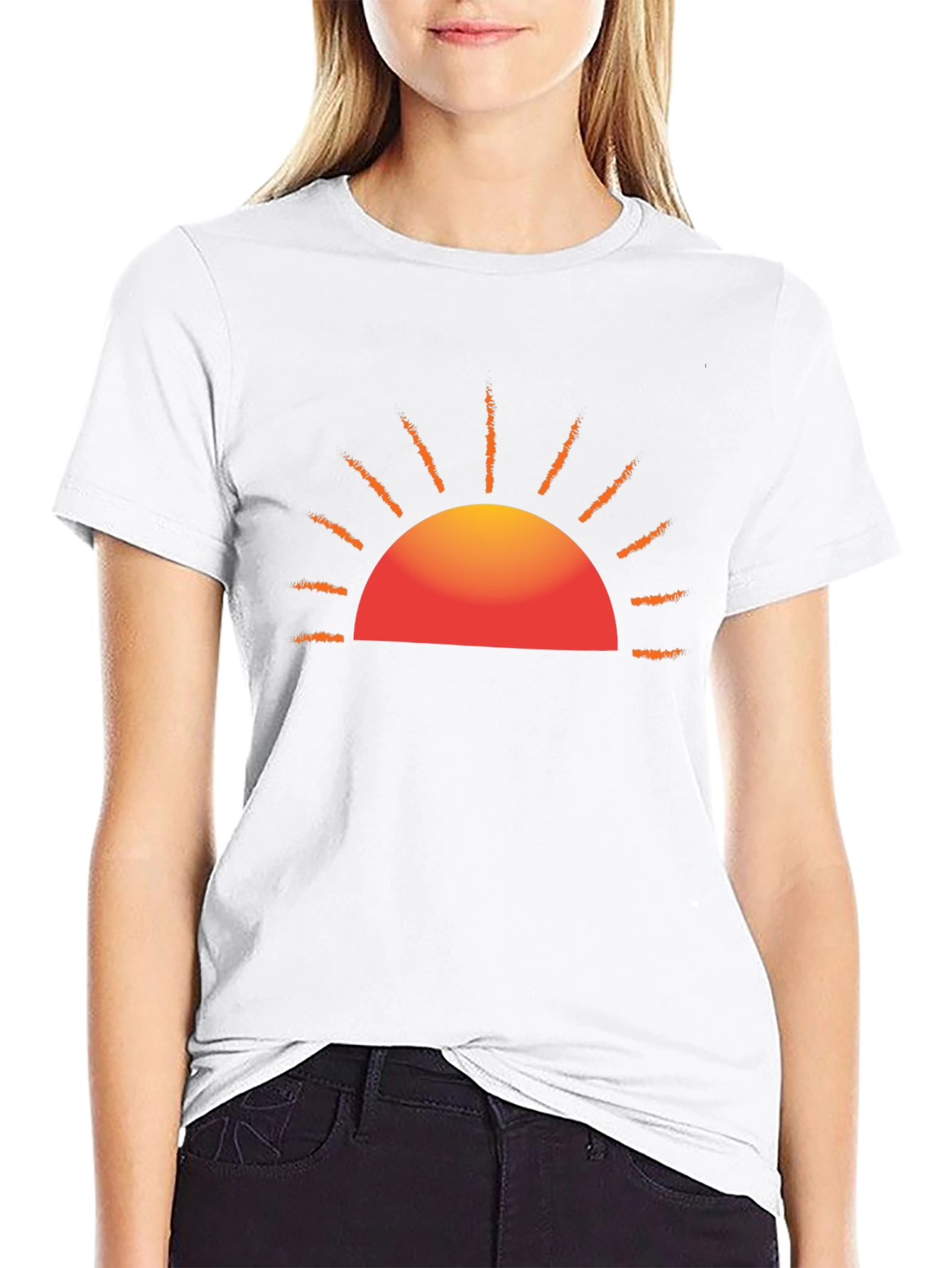 Sunset Graphic Black Tee - Stylish Everyday Wear