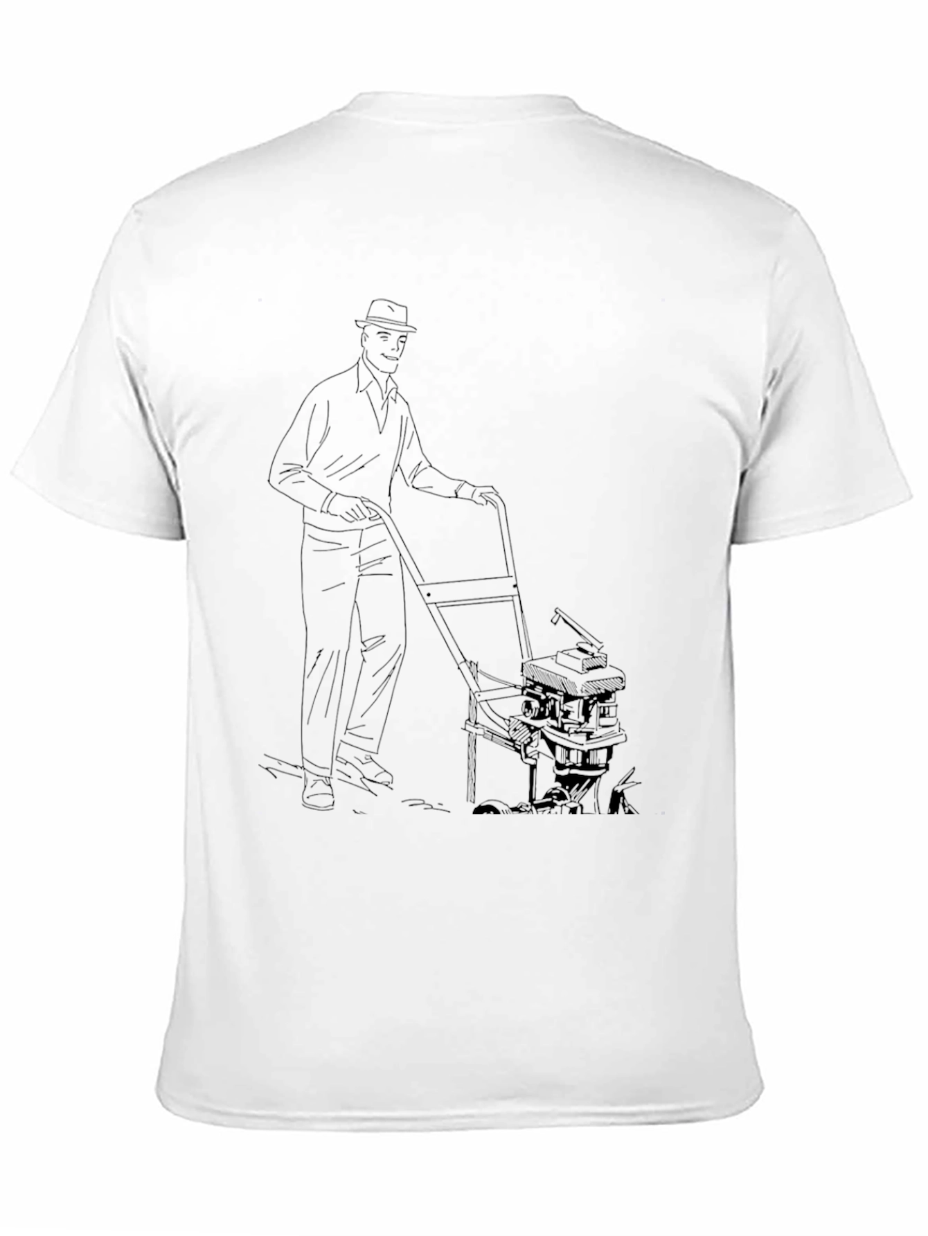 Lawn Mowing Man Graphic Tee - Cool Unique Design
