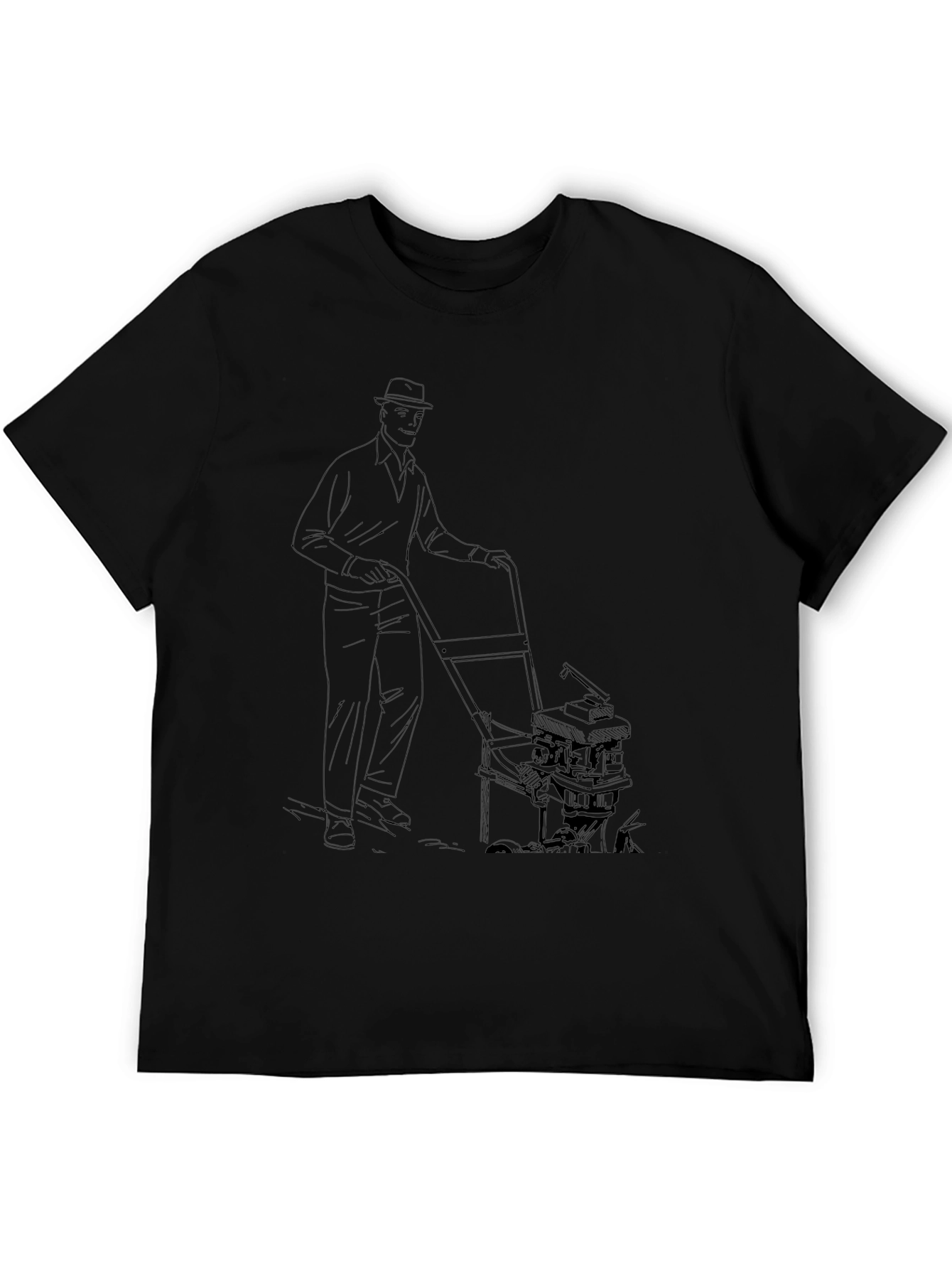 Lawn Mowing Man Graphic Tee - Cool Unique Design