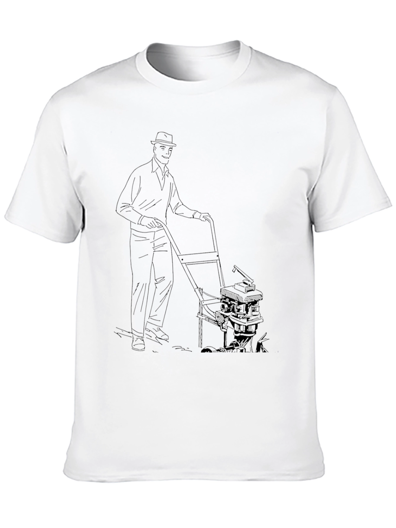 Lawn Mowing Man Graphic Tee - Cool Unique Design