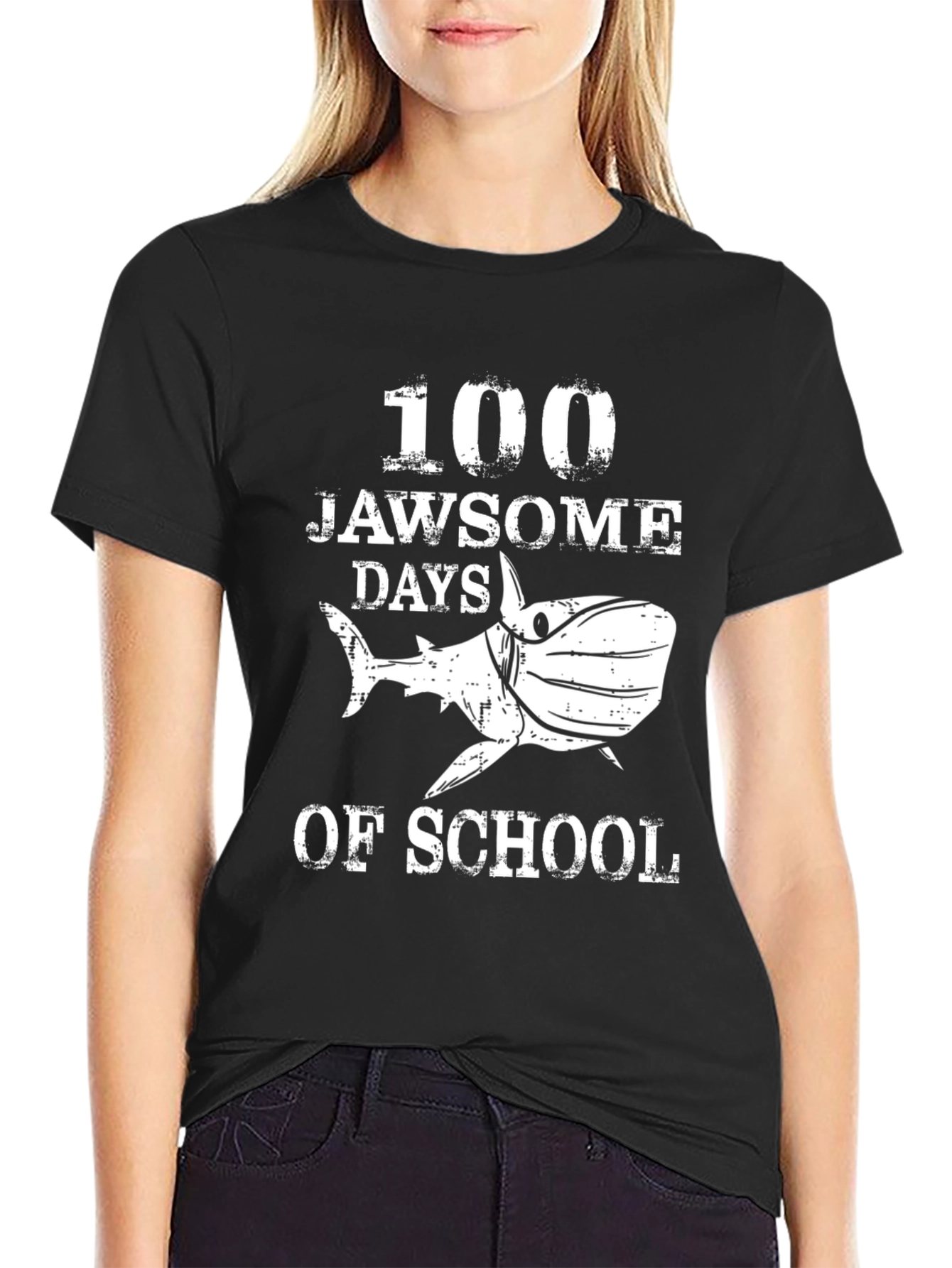 100 Days of School Jawsome Shark T-Shirt