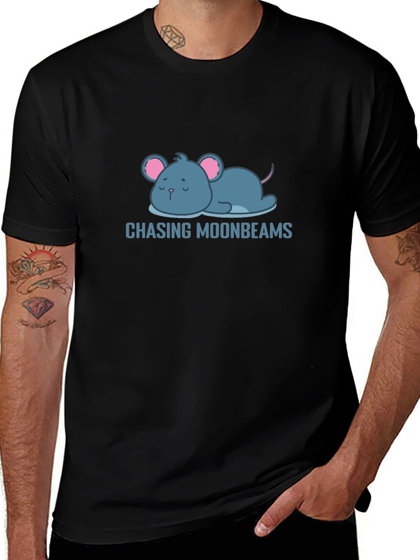 Chasing Moonbeams T-Shirt - Cute Mouse Design