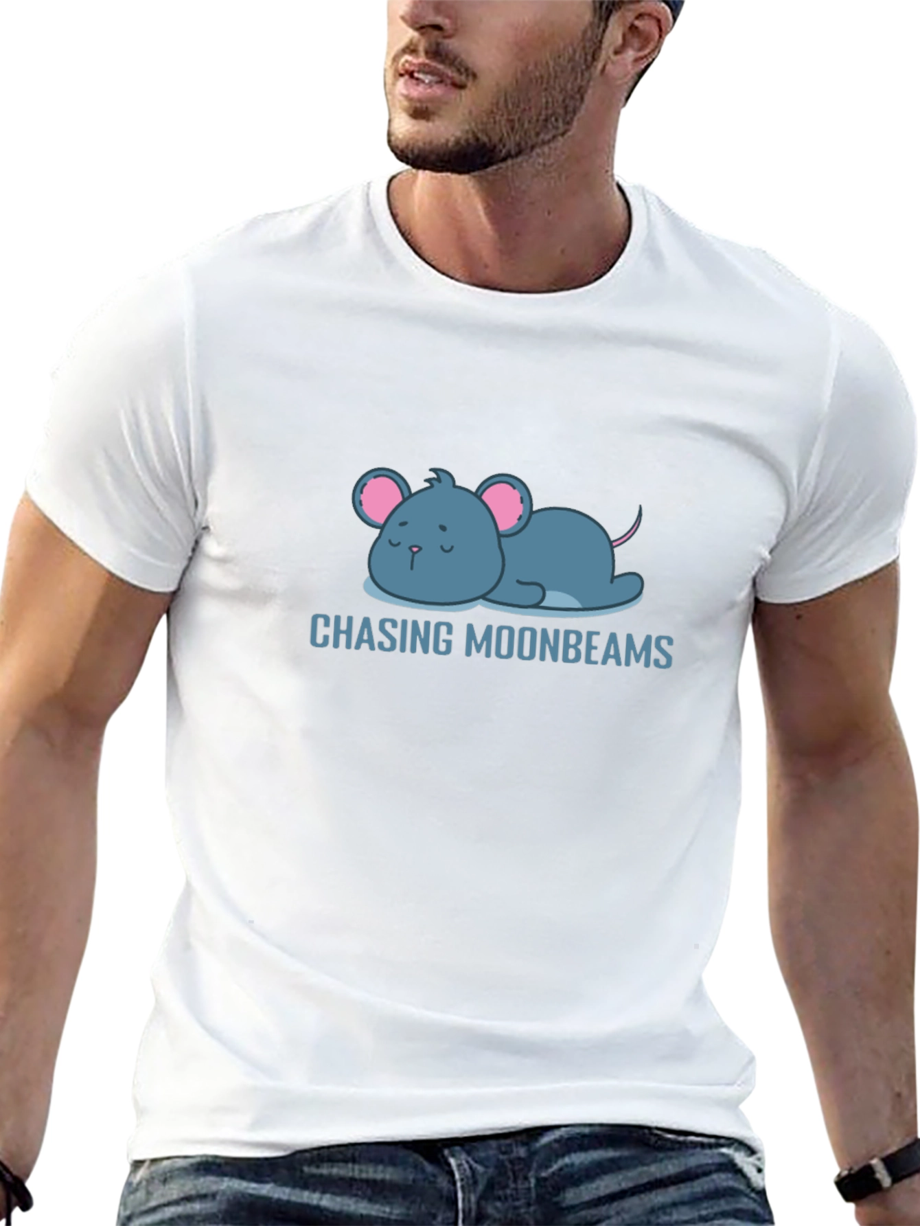 Chasing Moonbeams T-Shirt - Cute Mouse Design