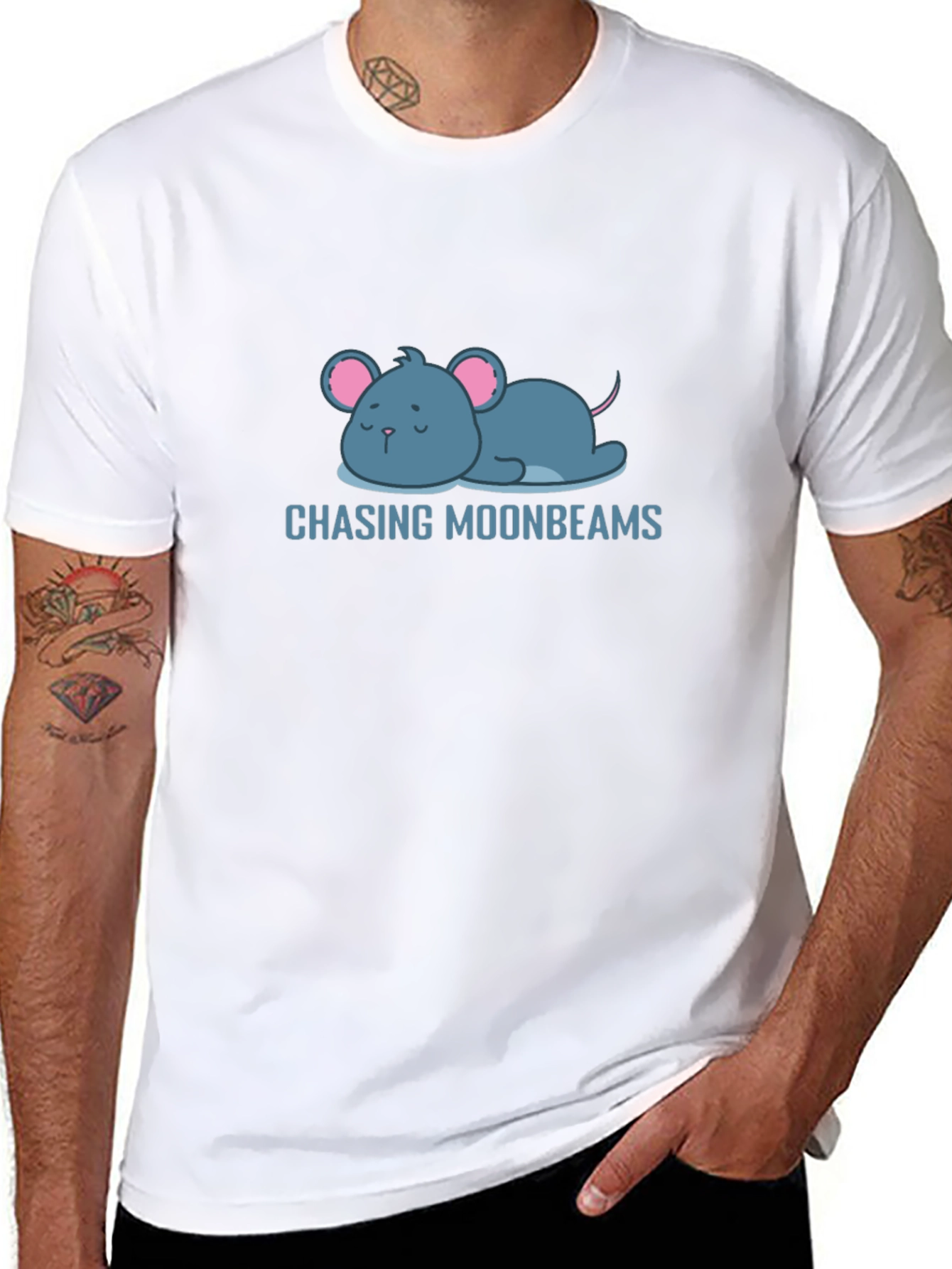 Chasing Moonbeams T-Shirt - Cute Mouse Design