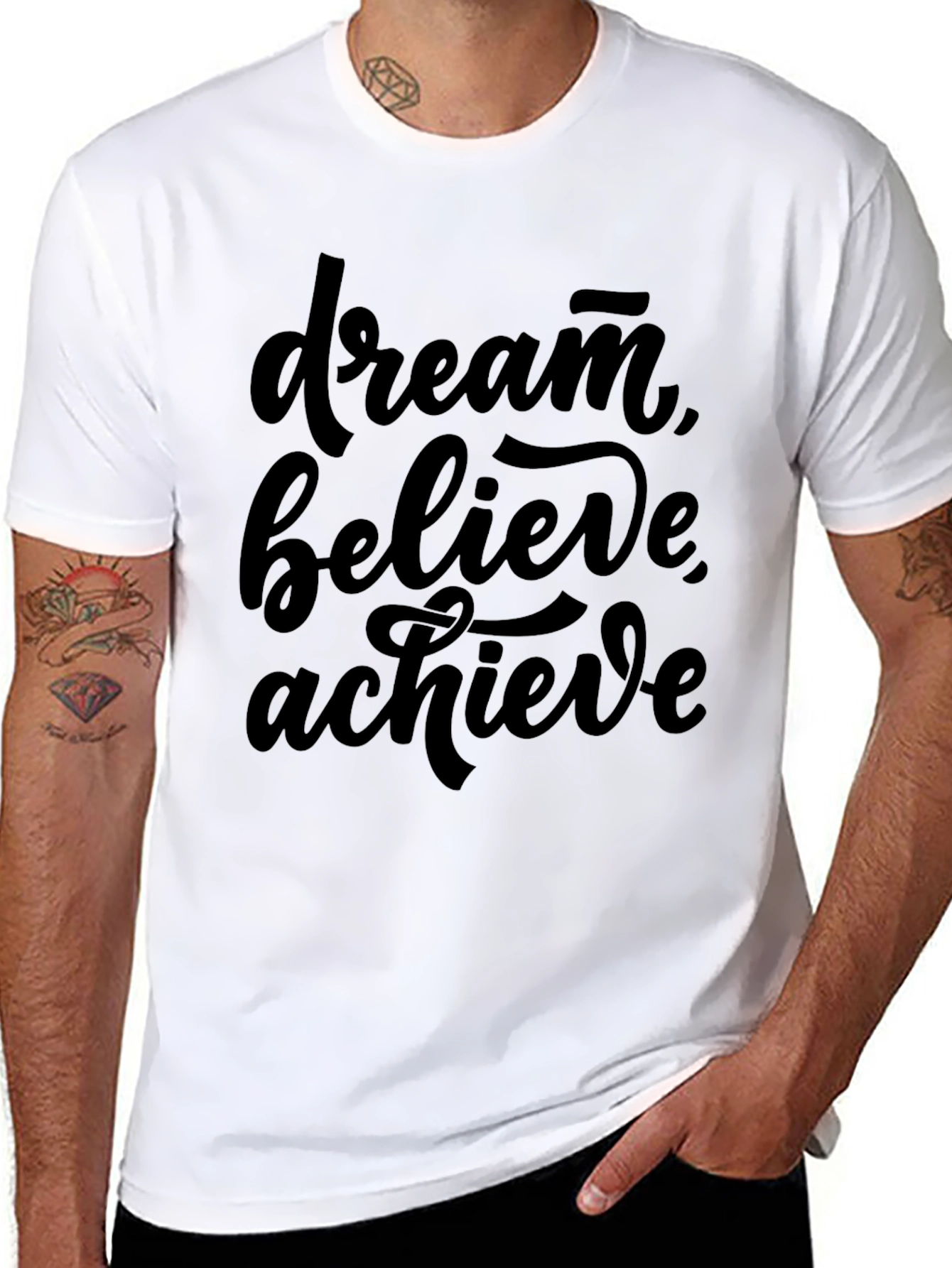 Dream Believe Achieve Graphic Tee - Motivational T-Shirt